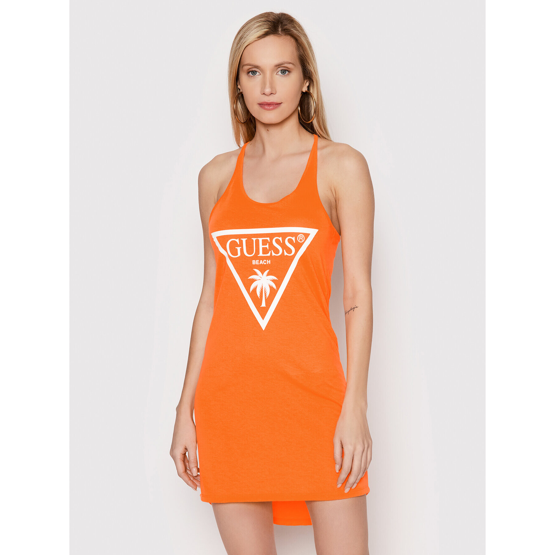 Guess Top E02I02 KB9I0 Oranžová Regular Fit - Pepit.cz