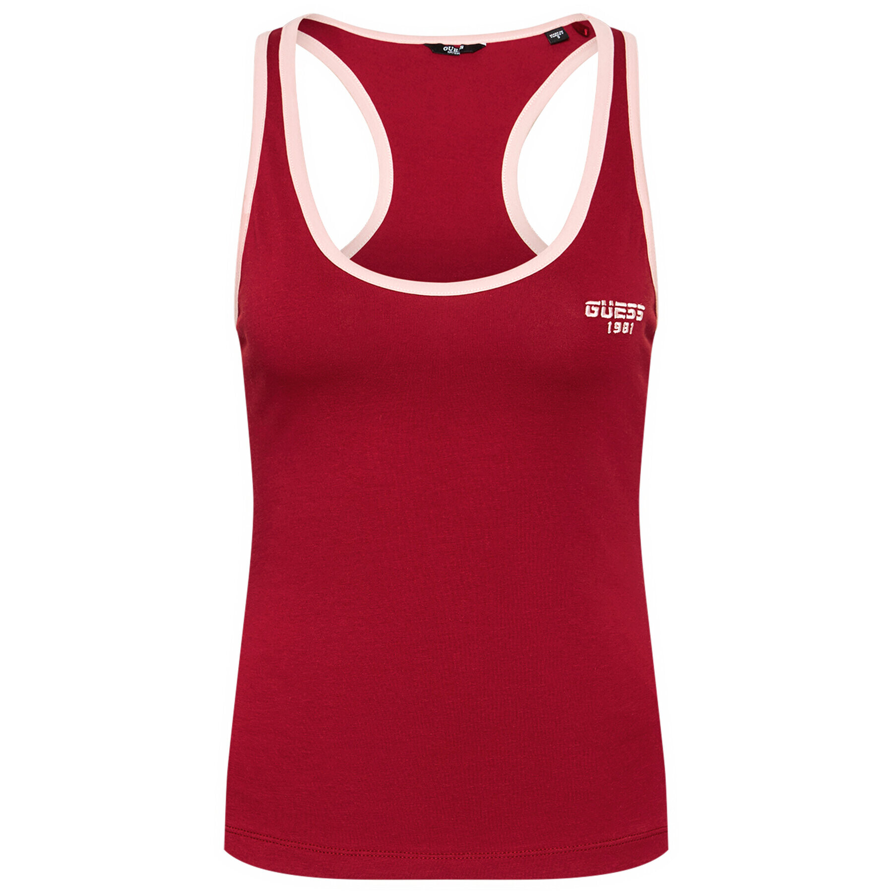 Guess Top Logo Lettering O1RA24 J1300 Bordó Regular Fit - Pepit.cz