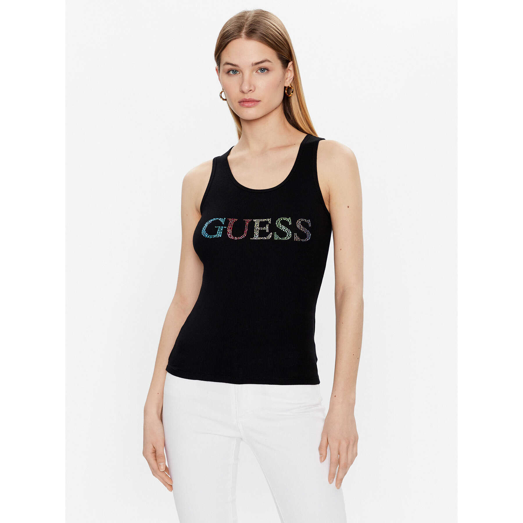 Guess Top Logo W3GP43 K9I51 Černá Regular Fit - Pepit.cz