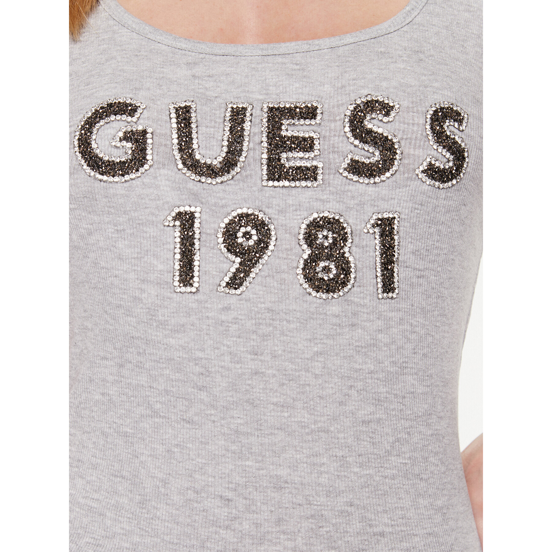 Guess Top Logo W3RP07 K1814 Šedá Slim Fit - Pepit.cz