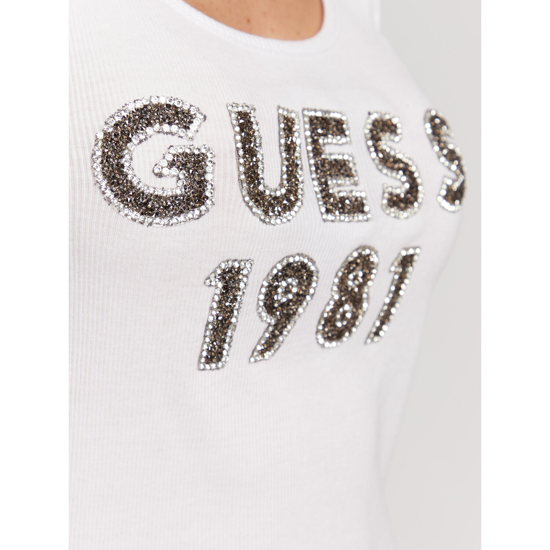 Guess Top Tank Top W3RP07 K1814 Bílá Slim Fit - Pepit.cz