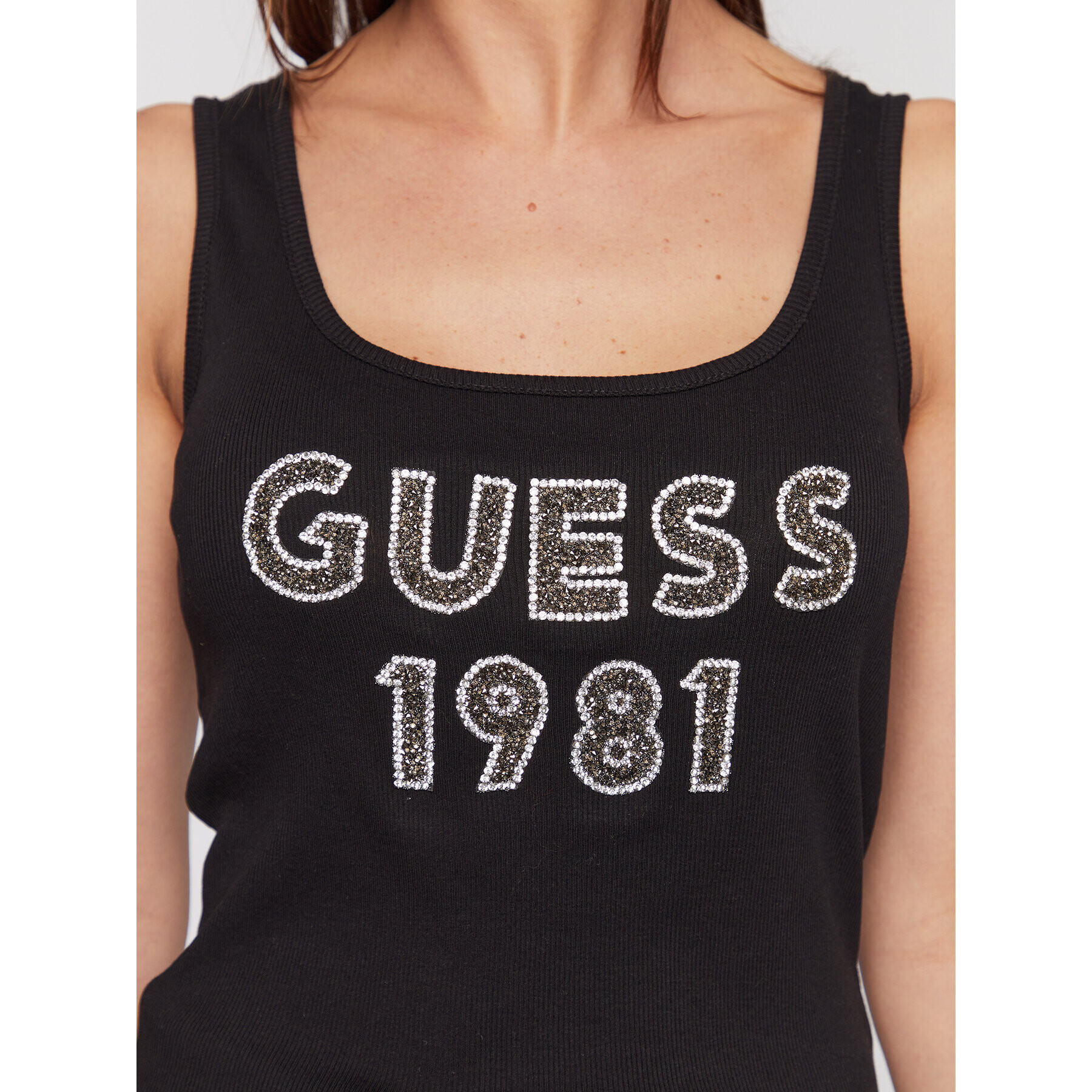 Guess Top Tank Top W3RP07 K1814 Černá Slim Fit - Pepit.cz