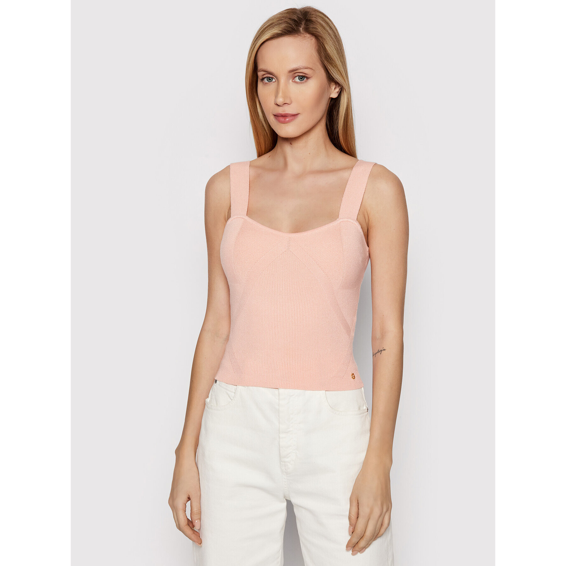 Guess Top W2GR47 Z2YJ2 Růžová Slim Fit - Pepit.cz