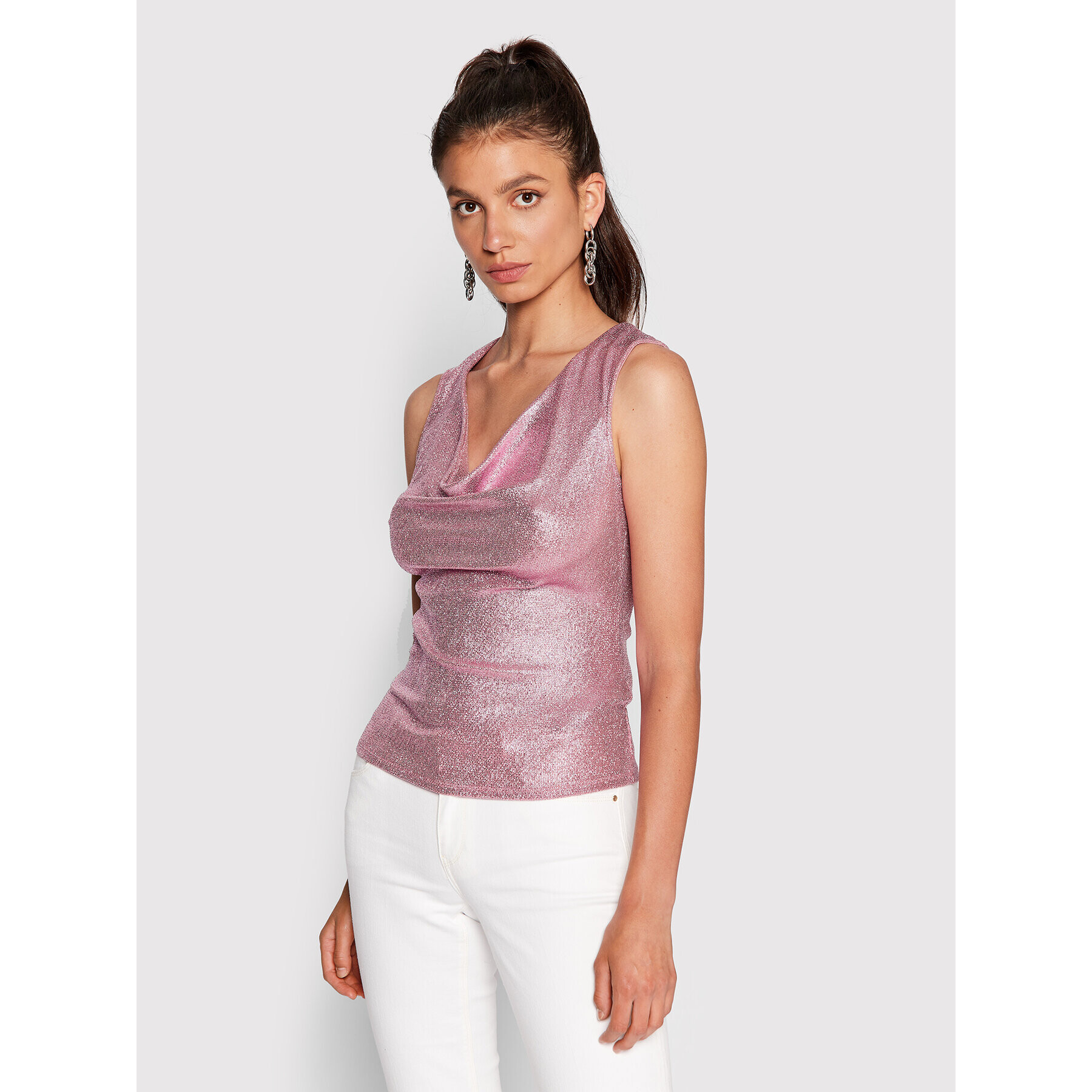 Guess Top W2YP33 KB840 Růžová Slim Fit - Pepit.cz