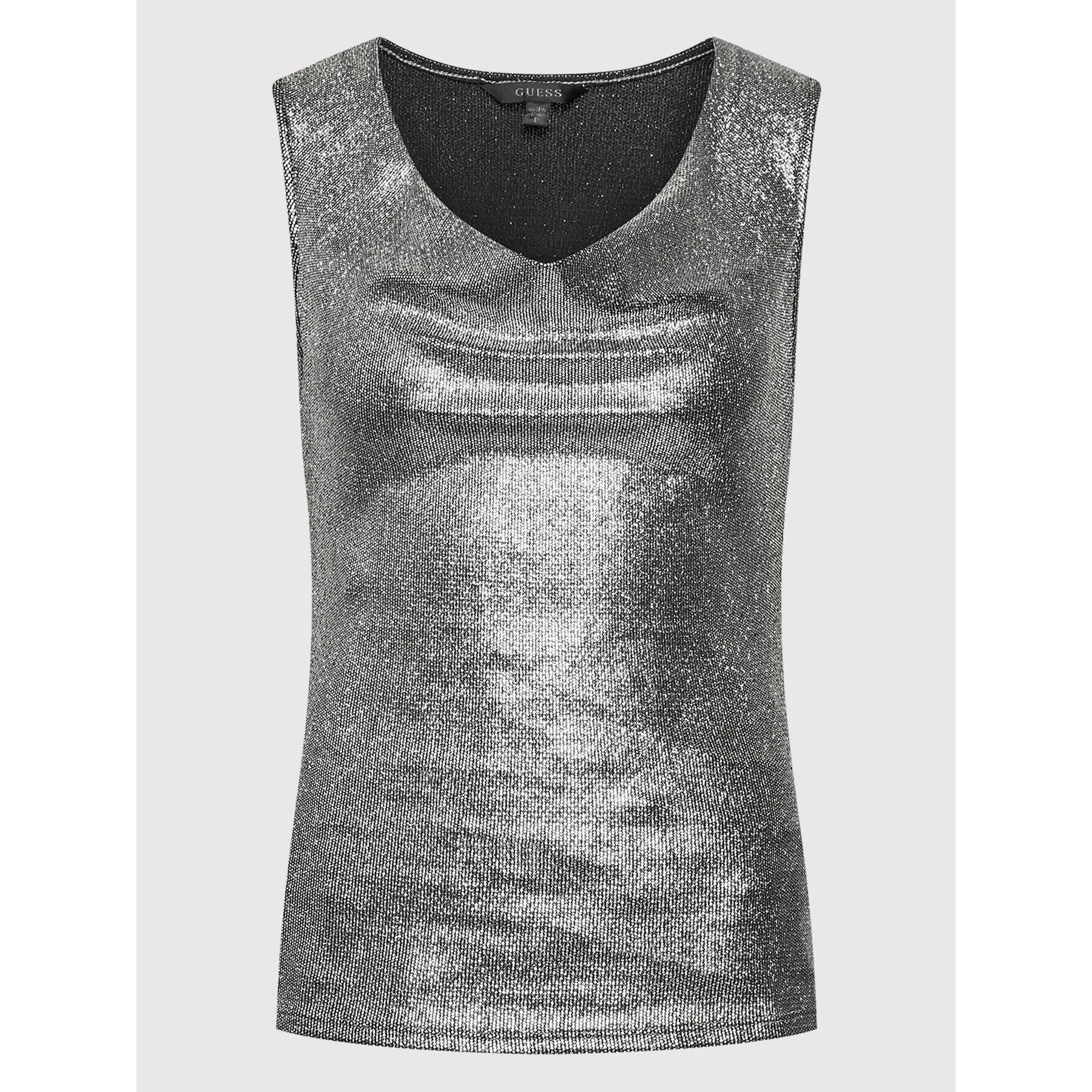 Guess Top W2YP33 KB840 Stříbrná Slim Fit - Pepit.cz