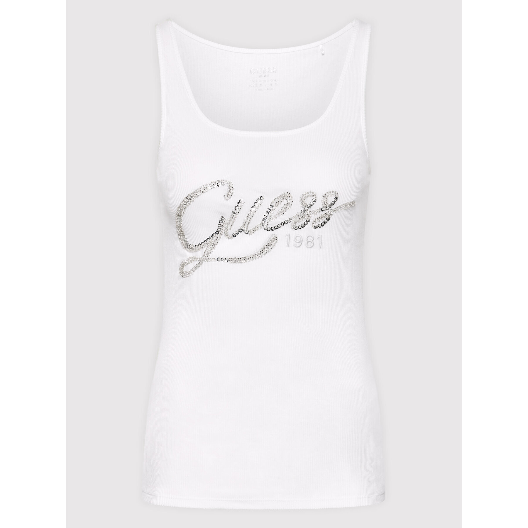 Guess Top W2YP43 K1811 Bílá Slim Fit - Pepit.cz