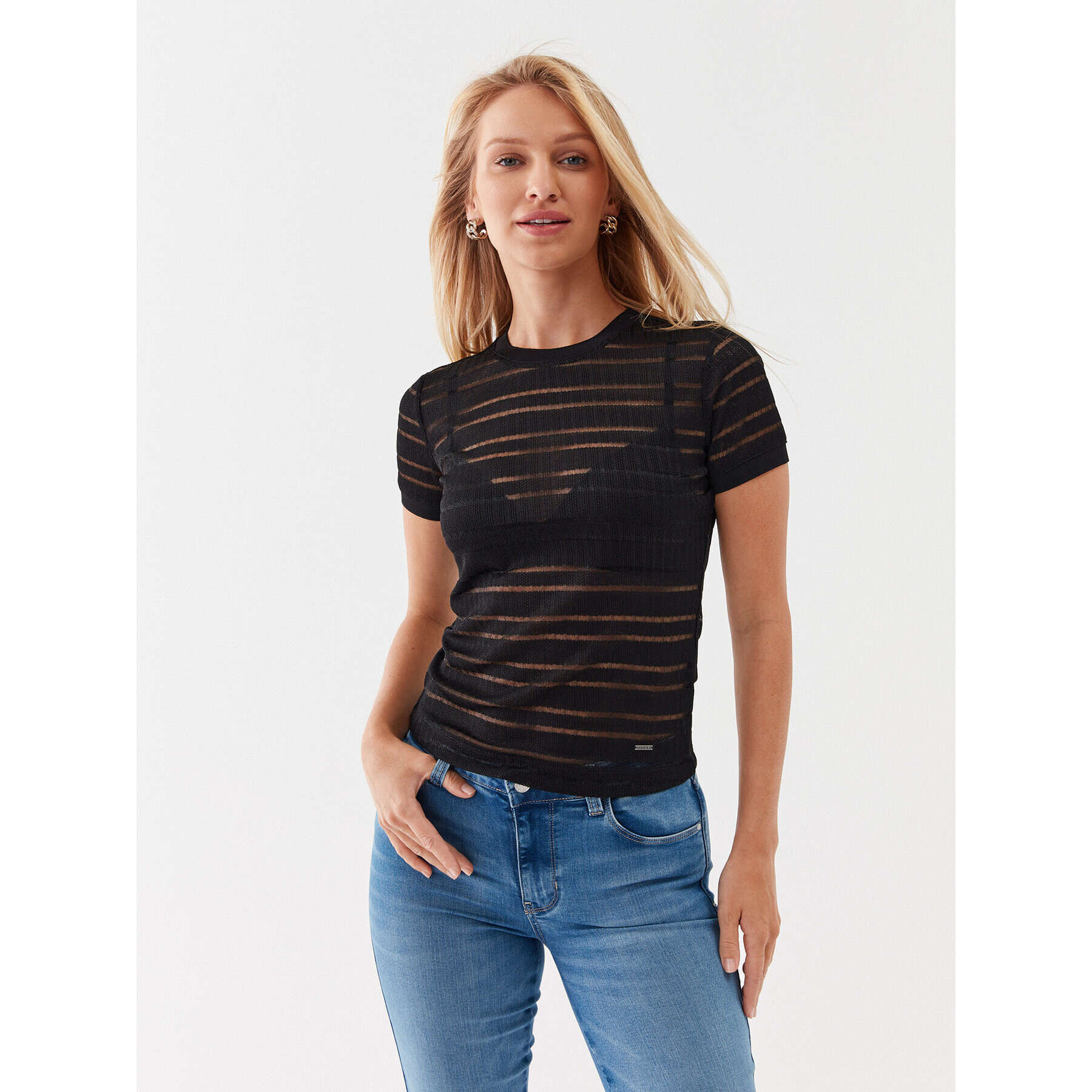 Guess Top W3YP27 KBUA0 Černá Regular Fit - Pepit.cz