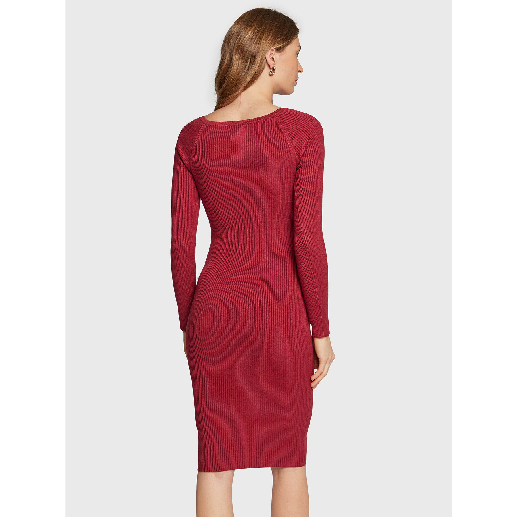 Guess Úpletové šaty Bodycon W2BK55 Z2YJ2 Bordó Slim Fit - Pepit.cz