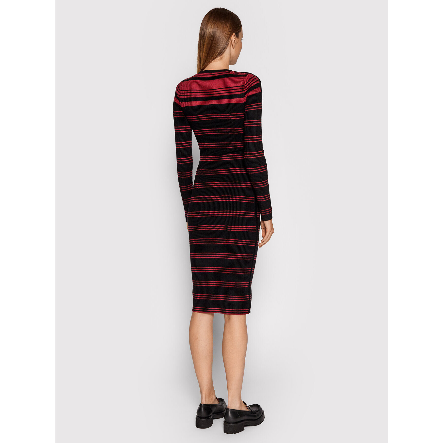 Guess Úpletové šaty Shae Buttoned Slit Rib W0GK0Q R0SM1 Černá Slim Fit - Pepit.cz