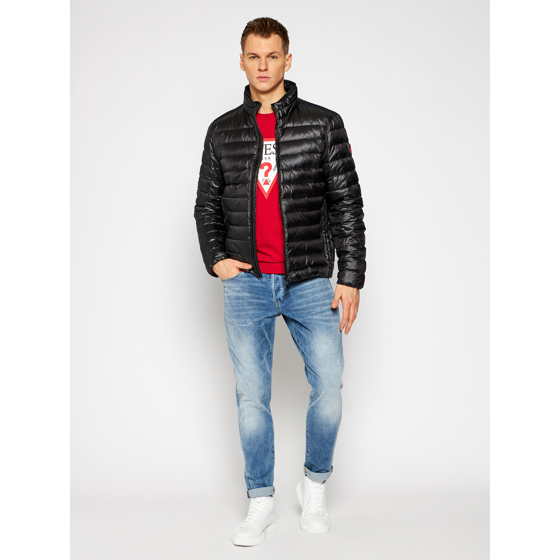 Guess Vatovaná bunda M1RL47 WDQ50 Černá Regular Fit - Pepit.cz