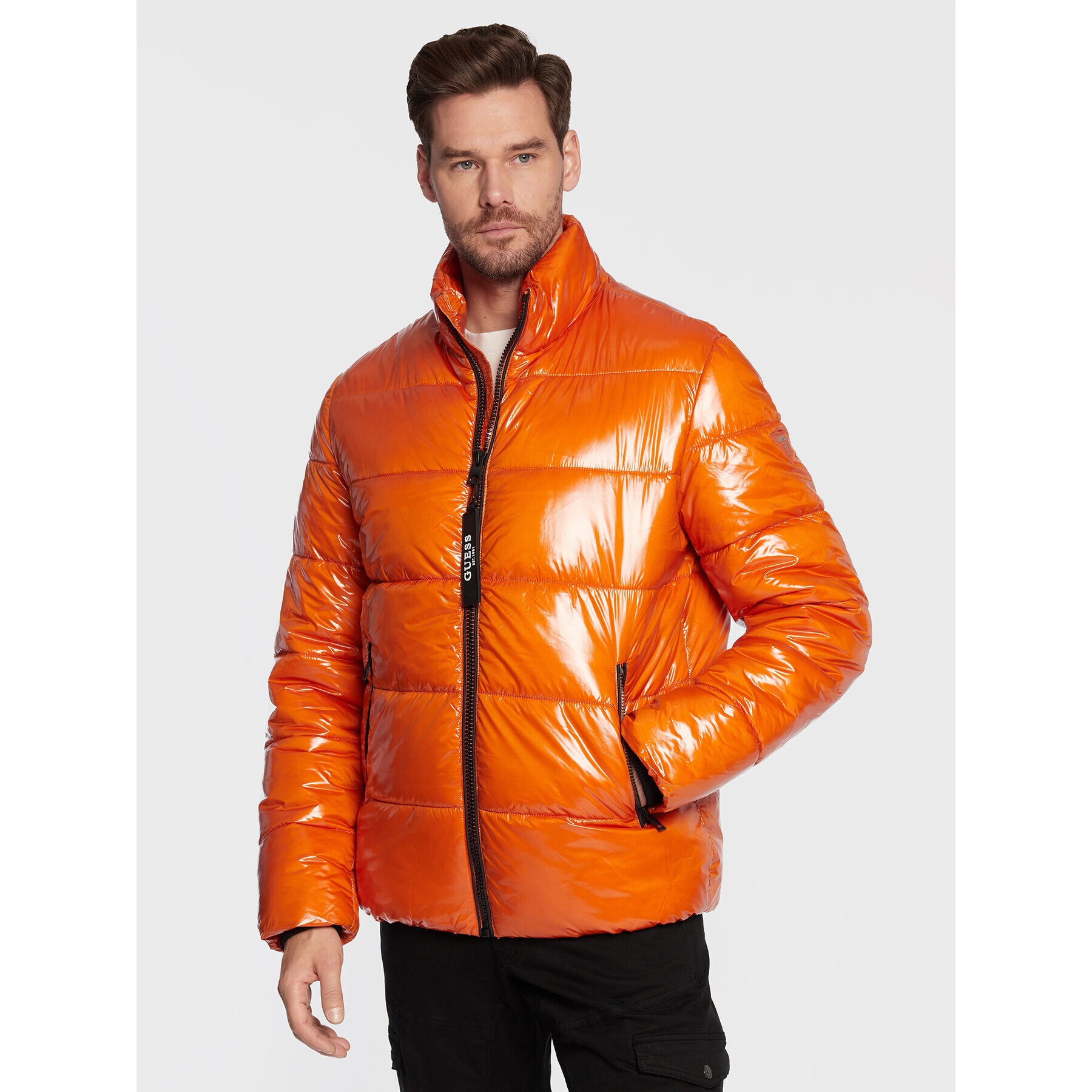 Guess Vatovaná bunda M2BL20 WEZ00 Oranžová Regular Fit - Pepit.cz