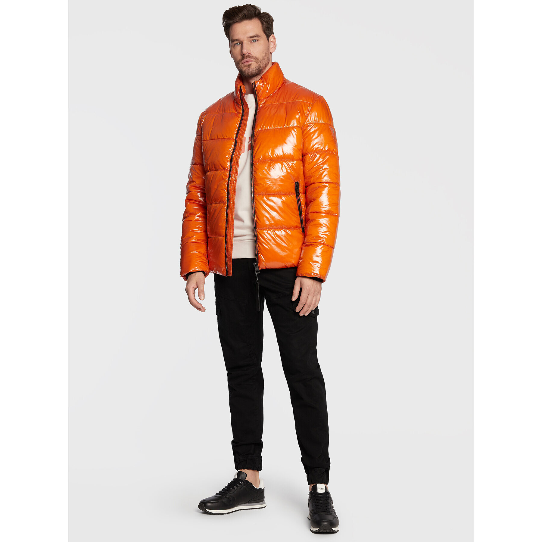 Guess Vatovaná bunda M2BL20 WEZ00 Oranžová Regular Fit - Pepit.cz