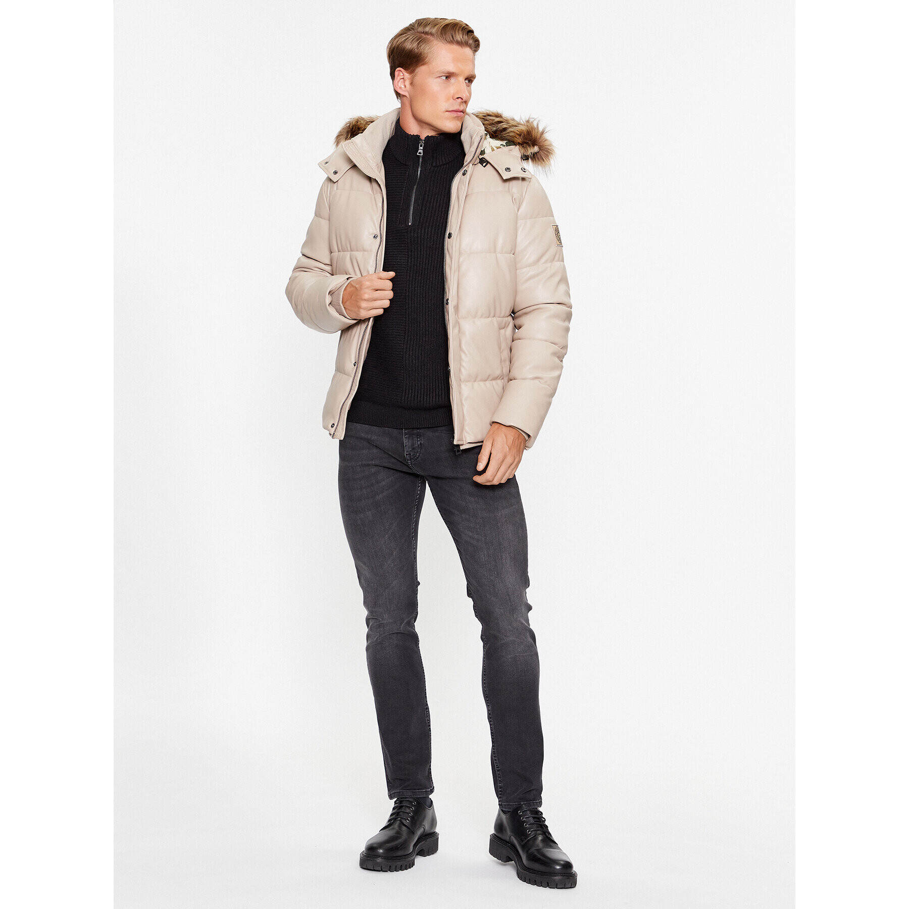 Guess Vatovaná bunda M3BL23 WFOZ0 Béžová Regular Fit - Pepit.cz