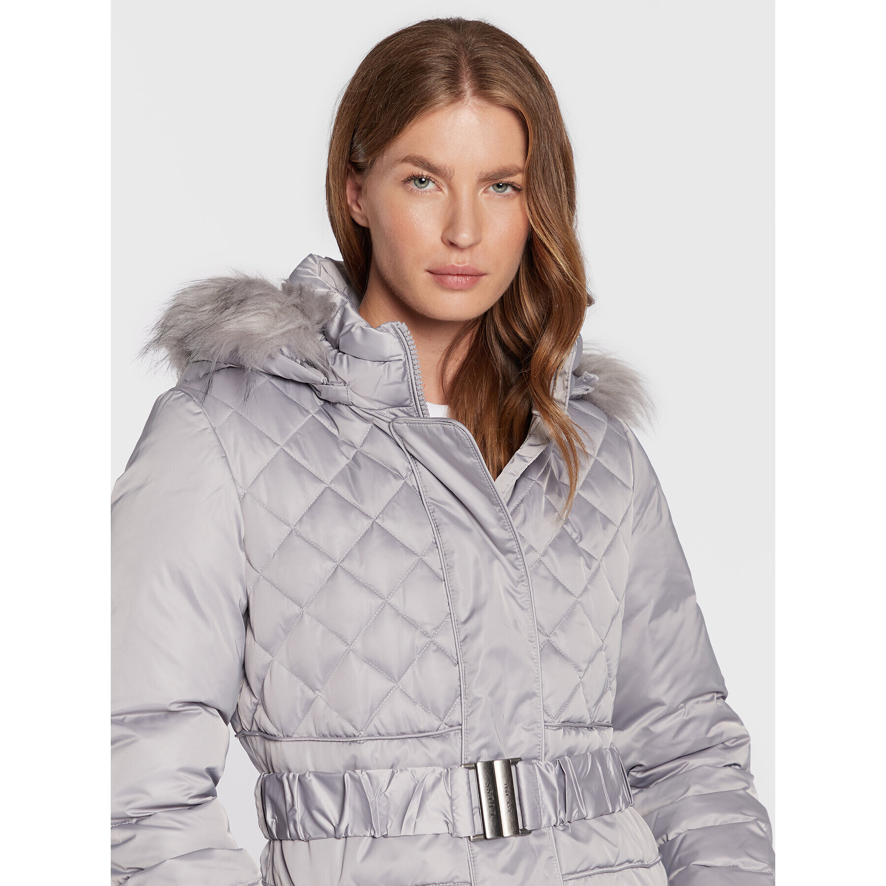 Guess Vatovaná bunda Marlene W2BL64 WEX52 Šedá Regular Fit - Pepit.cz