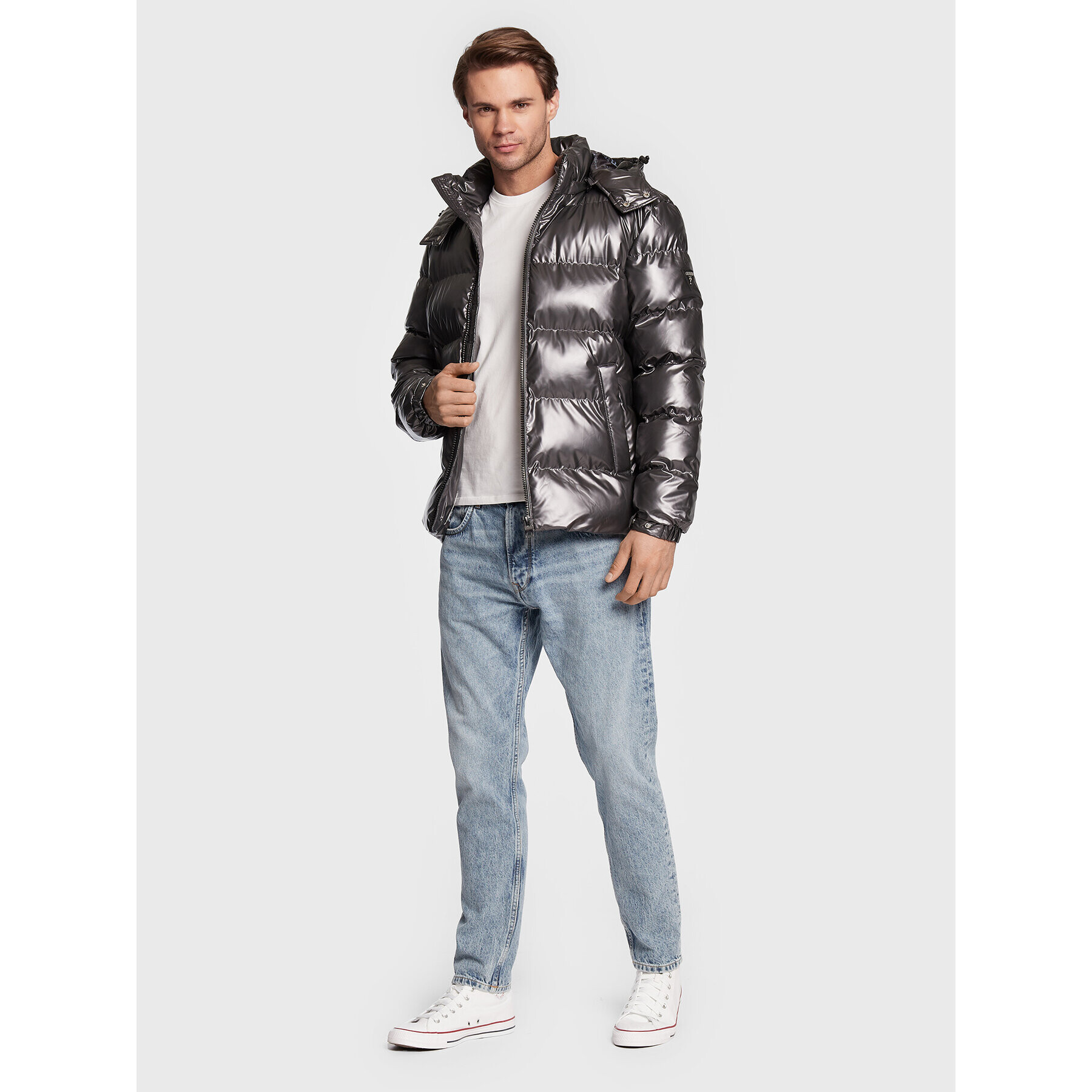 Guess Vatovaná bunda Puffer M2BL42 WEZH0 Černá Regular Fit - Pepit.cz