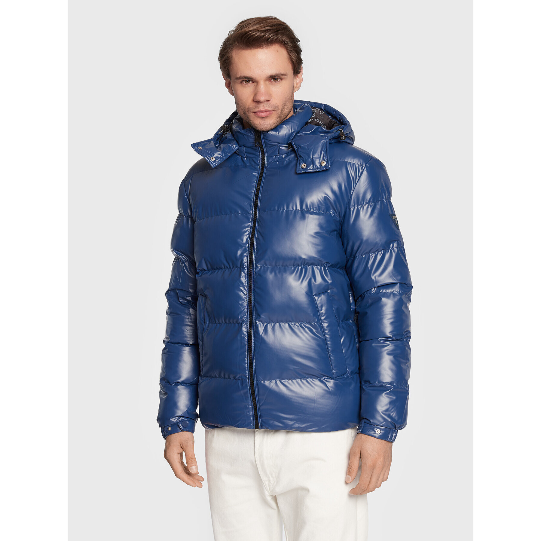 Guess Vatovaná bunda Puffer M2BL42 WEZH0 Modrá Regular Fit - Pepit.cz