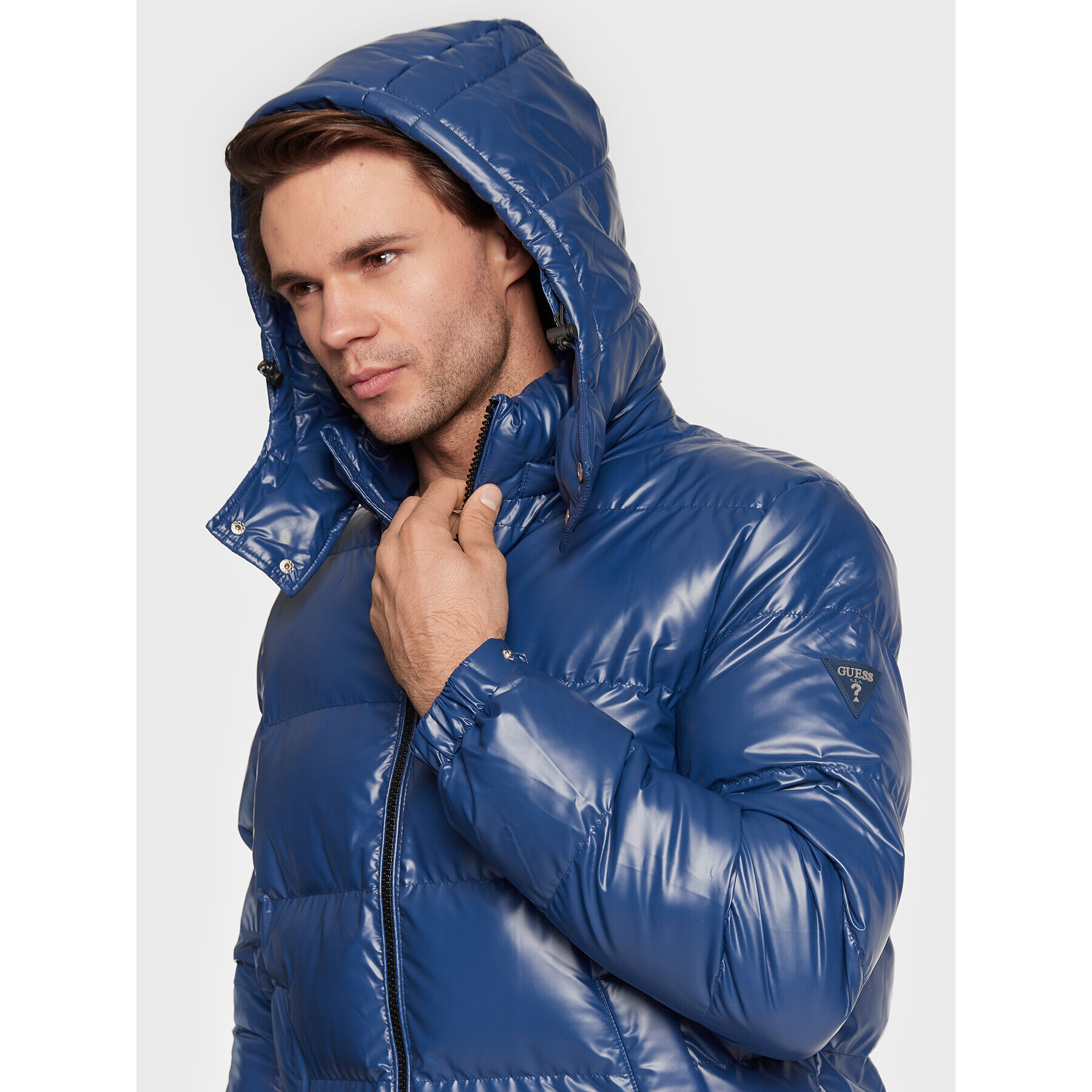 Guess Vatovaná bunda Puffer M2BL42 WEZH0 Modrá Regular Fit - Pepit.cz