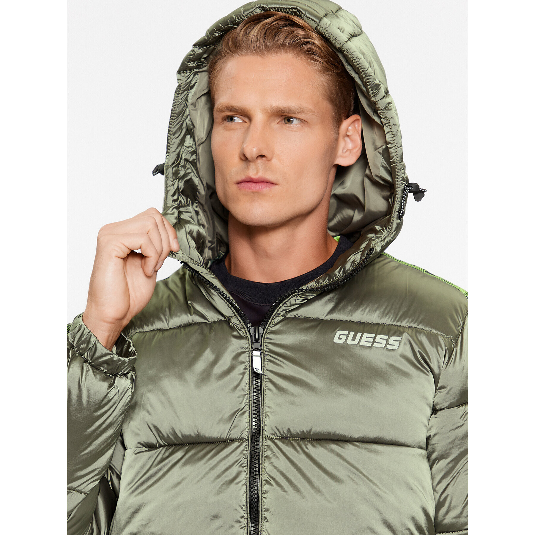 Guess Vatovaná bunda Z3BL06 WO06I Zelená Regular Fit - Pepit.cz