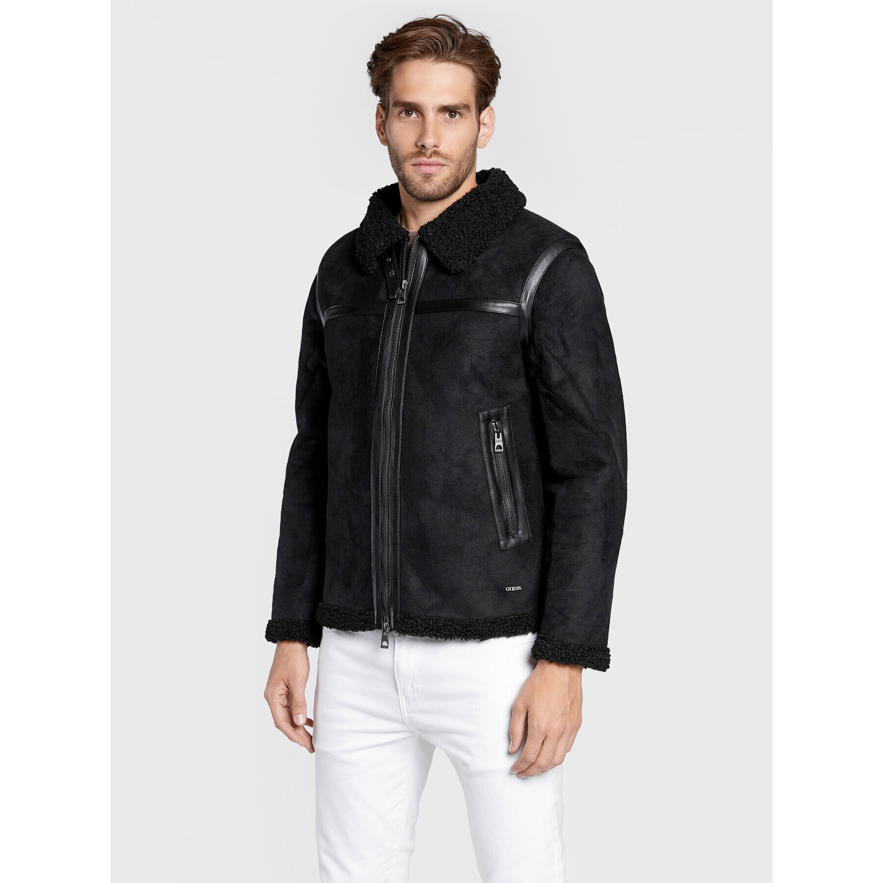 Guess Zimní bunda Shearling M2BL33 WEZA2 Černá Regular Fit - Pepit.cz