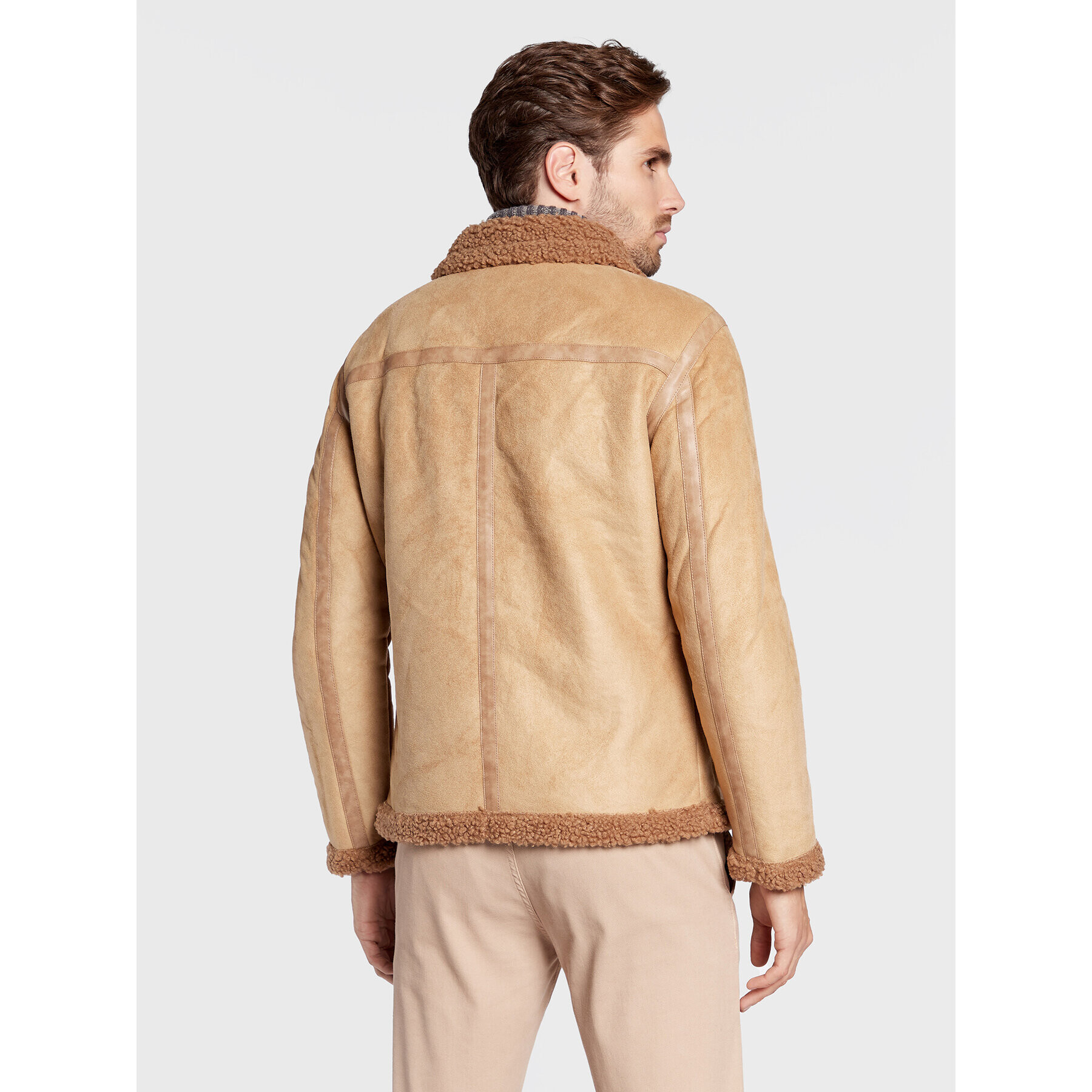 Guess Zimní bunda Shearling M2BL33 WEZA2 Hnědá Regular Fit - Pepit.cz