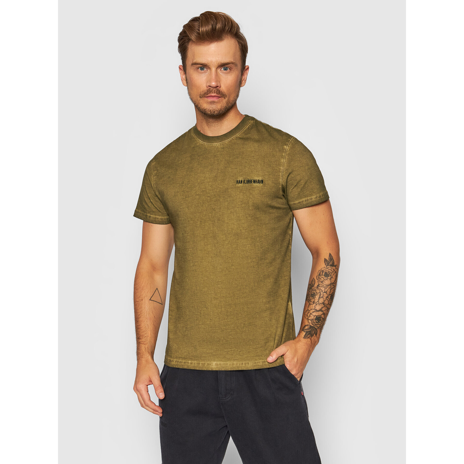 Han Kjøbenhavn T-Shirt M-130406 Zelená Regular Fit - Pepit.cz