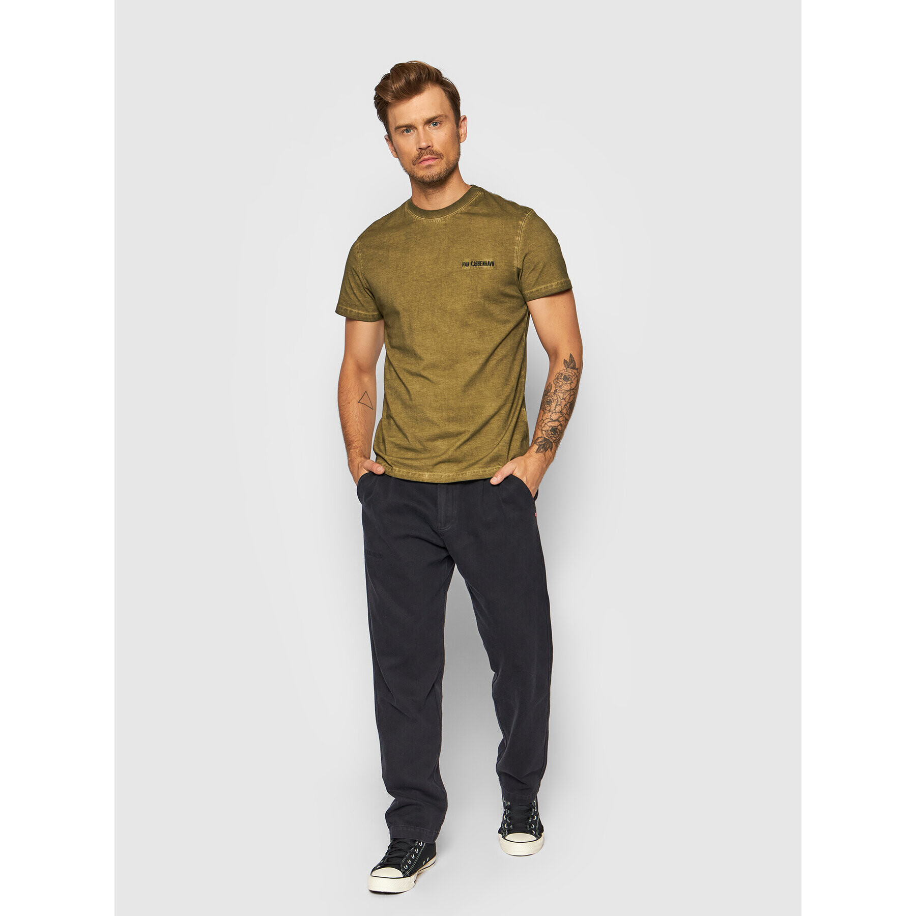 Han Kjøbenhavn T-Shirt M-130406 Zelená Regular Fit - Pepit.cz