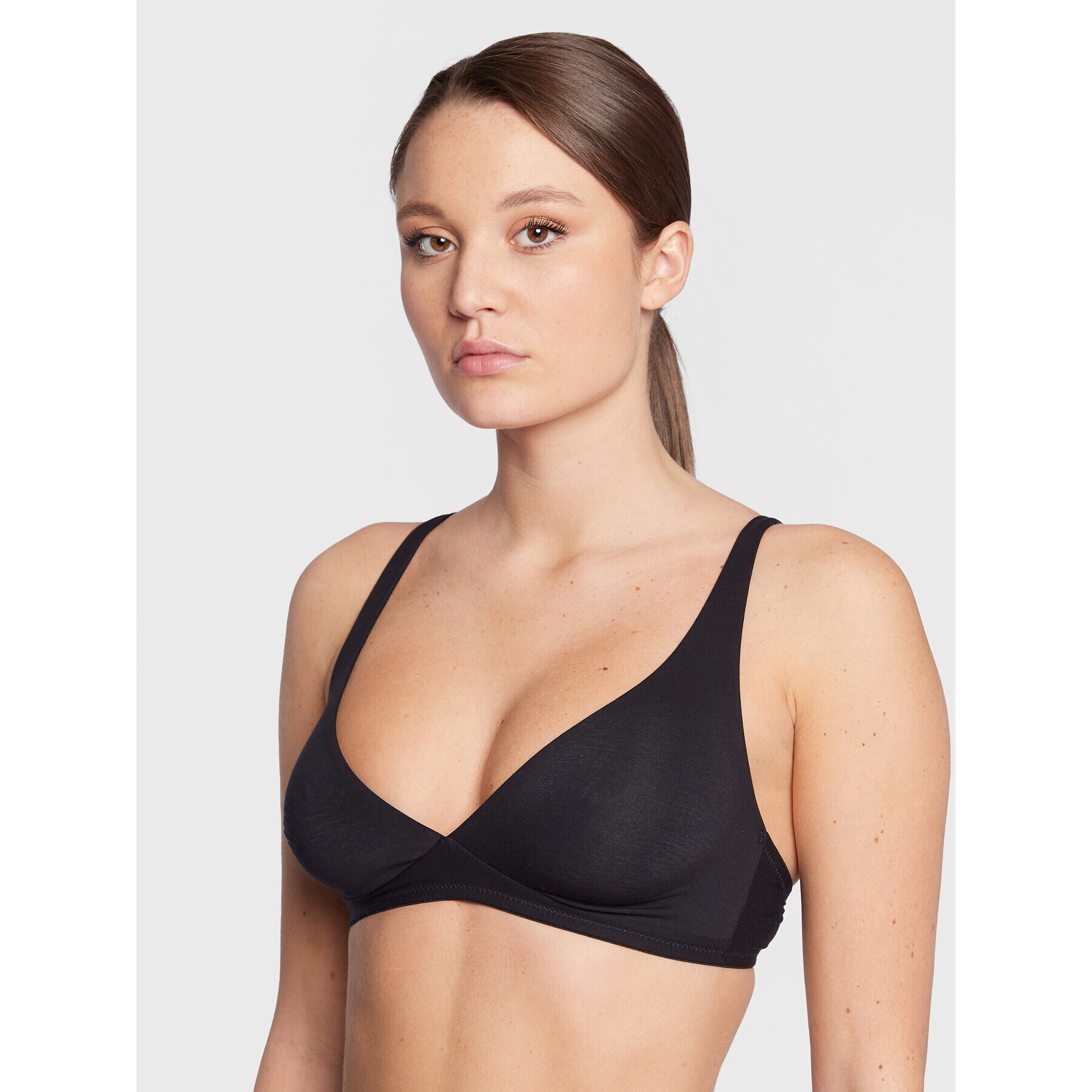 Hanro Podprsenka Bralette Cotton Sensation 1387 Černá - Pepit.cz