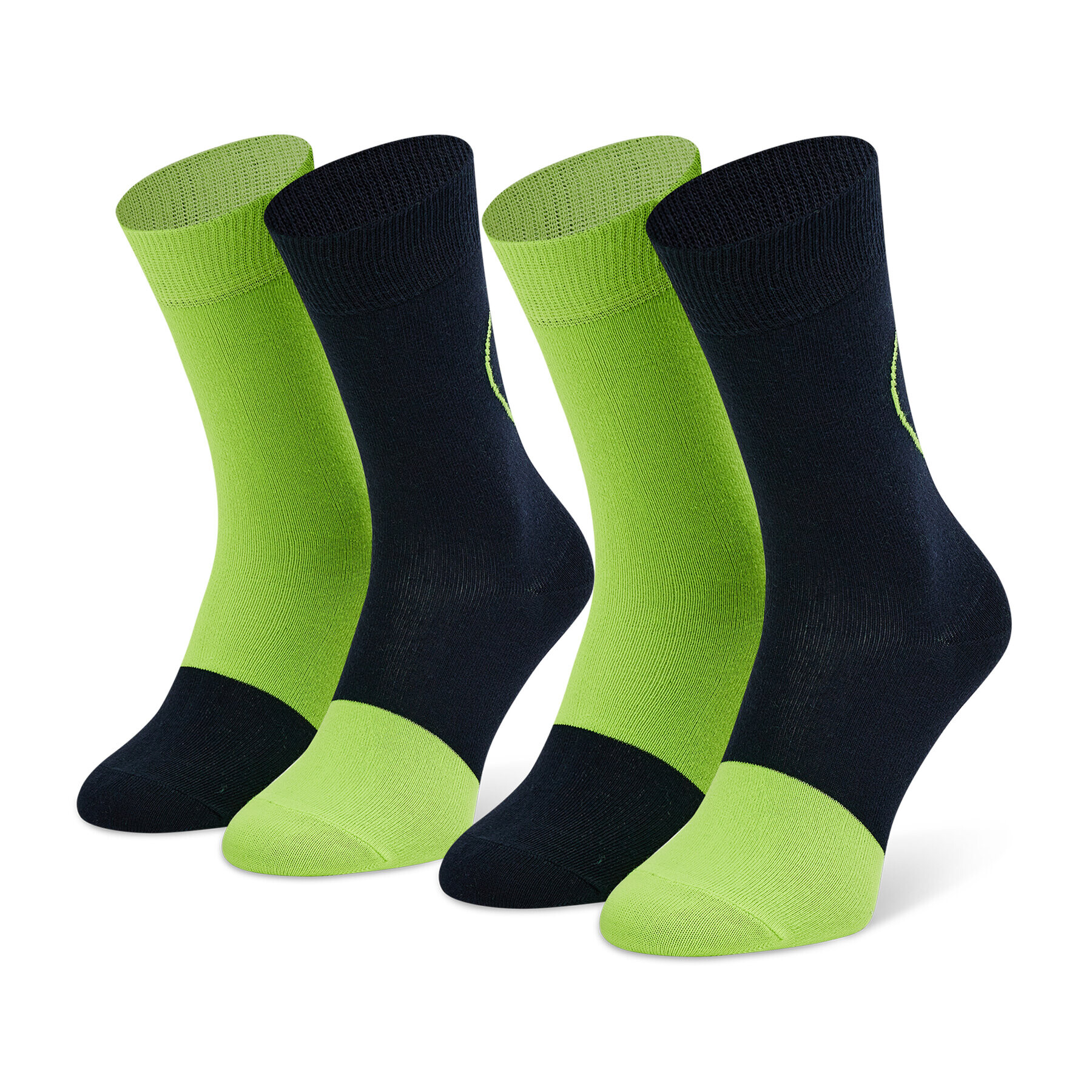 Happy Socks Sada 2 párů vysokých ponožek unisex XBES02-6500 Zelená - Pepit.cz