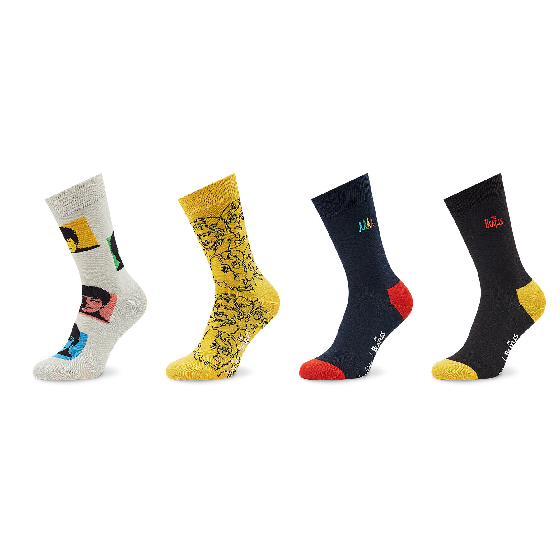 Happy Socks Sada 4 párů vysokých ponožek unisex The Beathles XBEA09-0200 Barevná - Pepit.cz