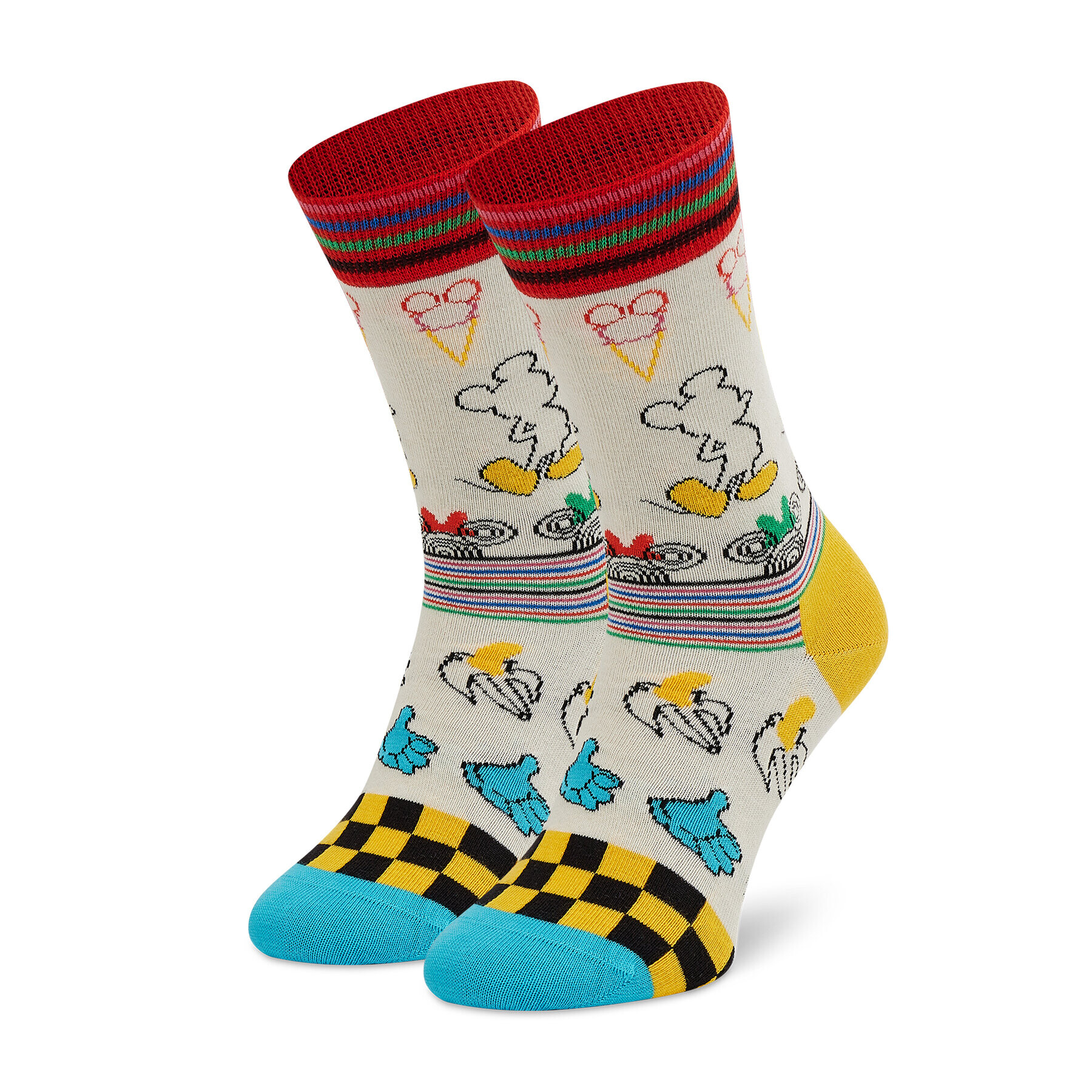 Happy Socks Sada 4 párů vysokých ponožek unisex XDNY09-0200 Černá - Pepit.cz