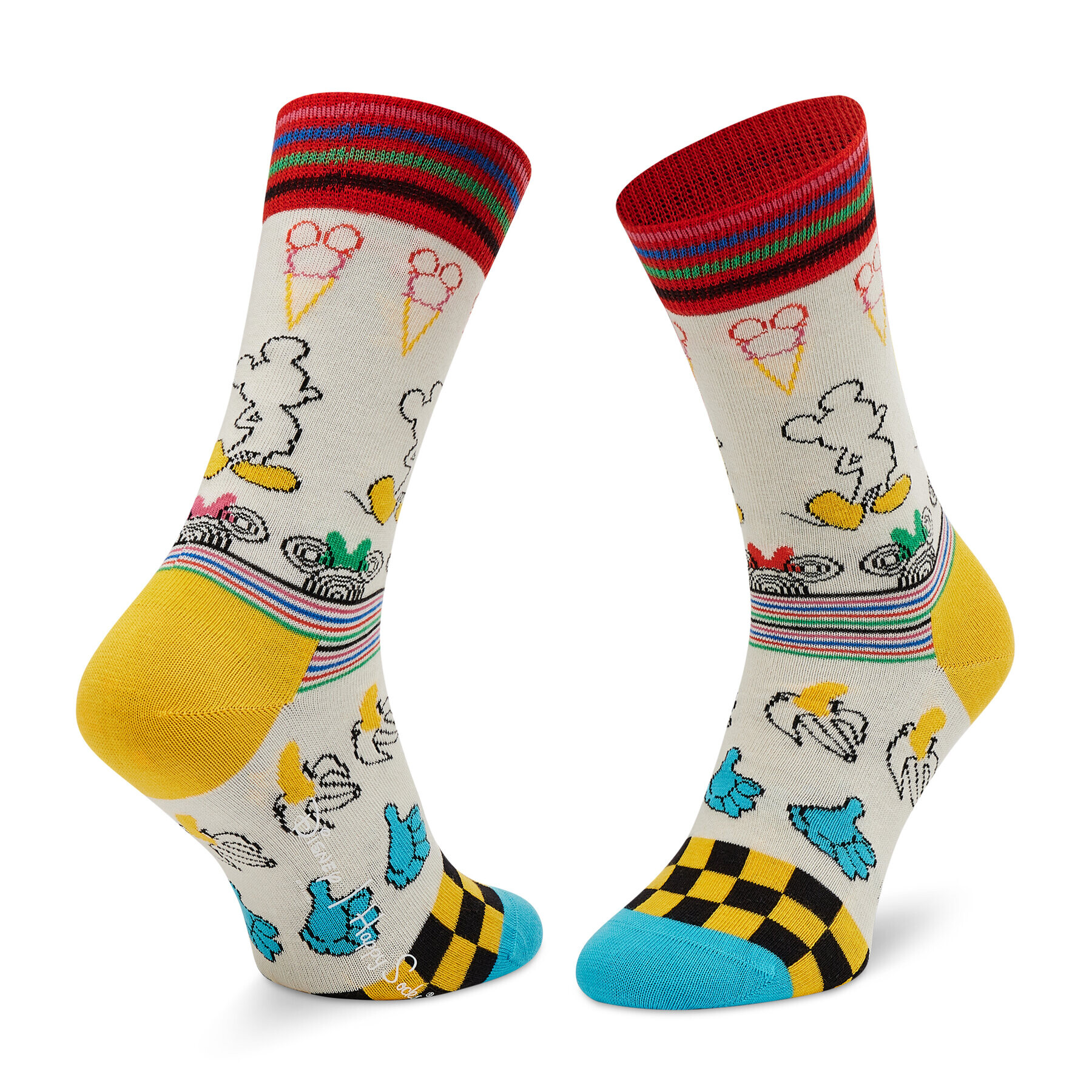 Happy Socks Sada 4 párů vysokých ponožek unisex XDNY09-0200 Černá - Pepit.cz