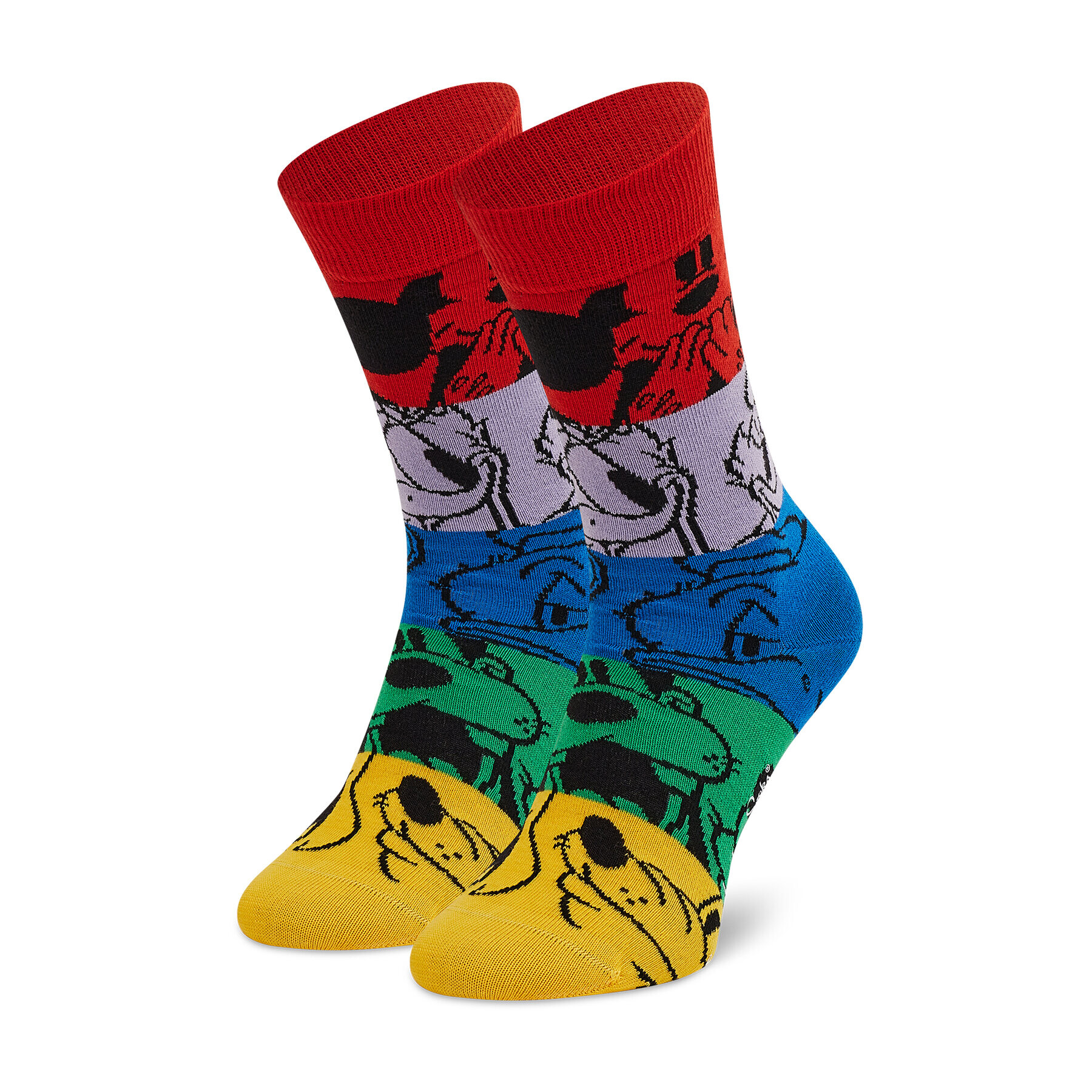 Happy Socks Sada 4 párů vysokých ponožek unisex XDNY09-0200 Černá - Pepit.cz