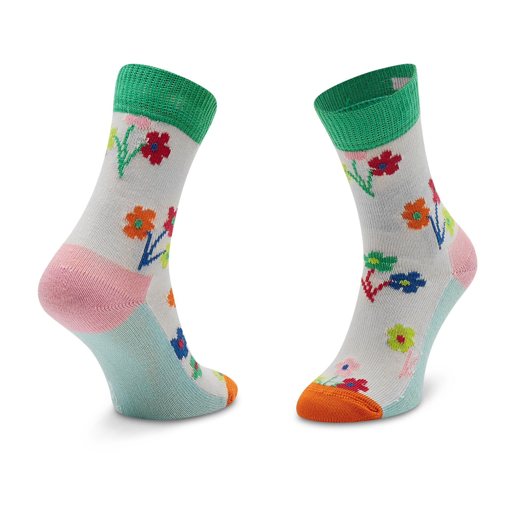 Happy Socks Vysoké dětské ponožky KBOU01-1300 Bílá - Pepit.cz