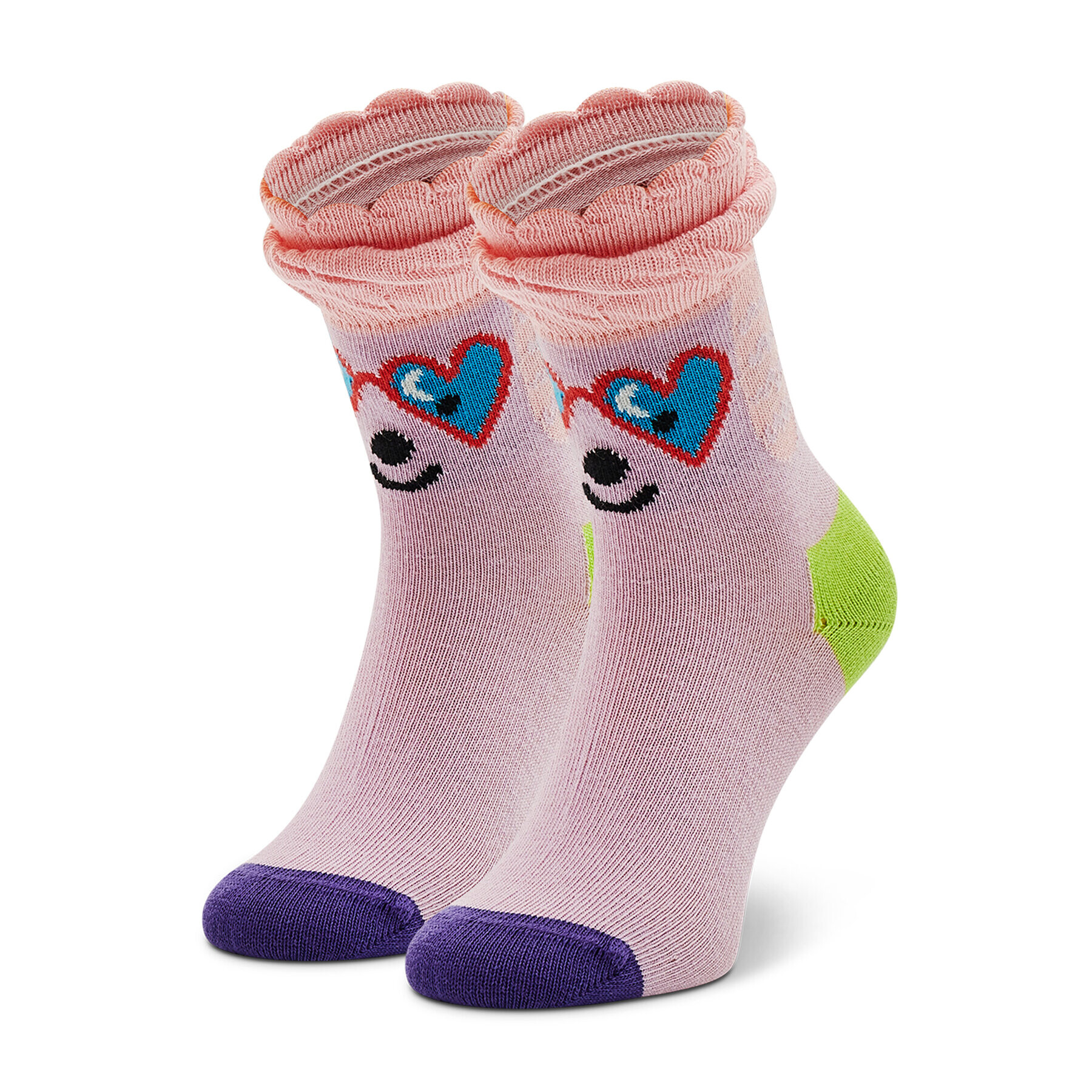 Happy Socks Vysoké dětské ponožky KPDL01-3300 Růžová - Pepit.cz