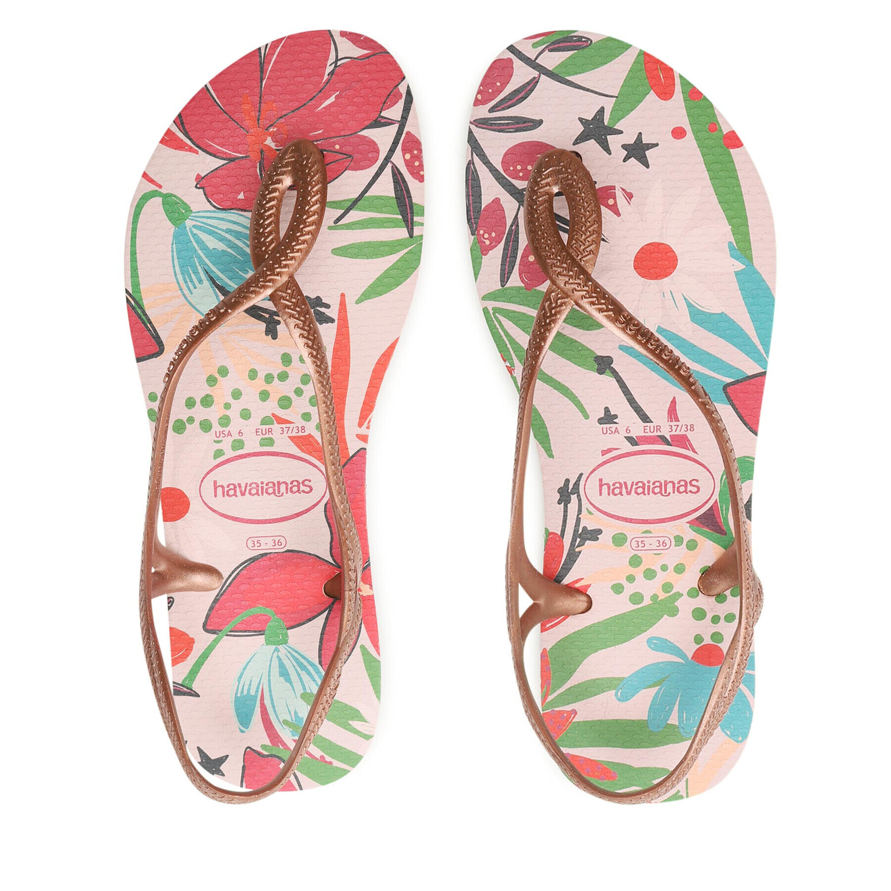 Havaianas Sandály Luna Print 41372593606 Hnědá - Pepit.cz