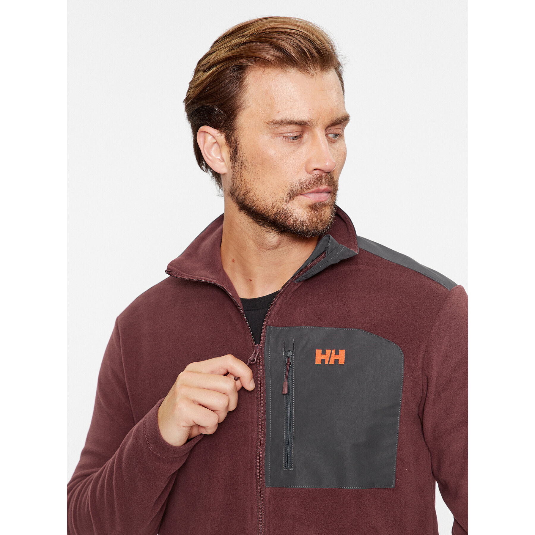 Helly Hansen Fleecová mikina Daybreaker Block 49454 Bordó Regular Fit - Pepit.cz