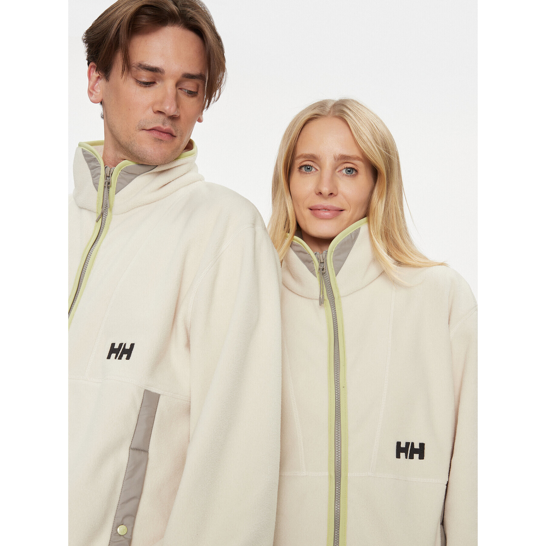 Helly Hansen Fleecová mikina Unisex Yu Fleece 54018 Écru Relaxed Fit - Pepit.cz