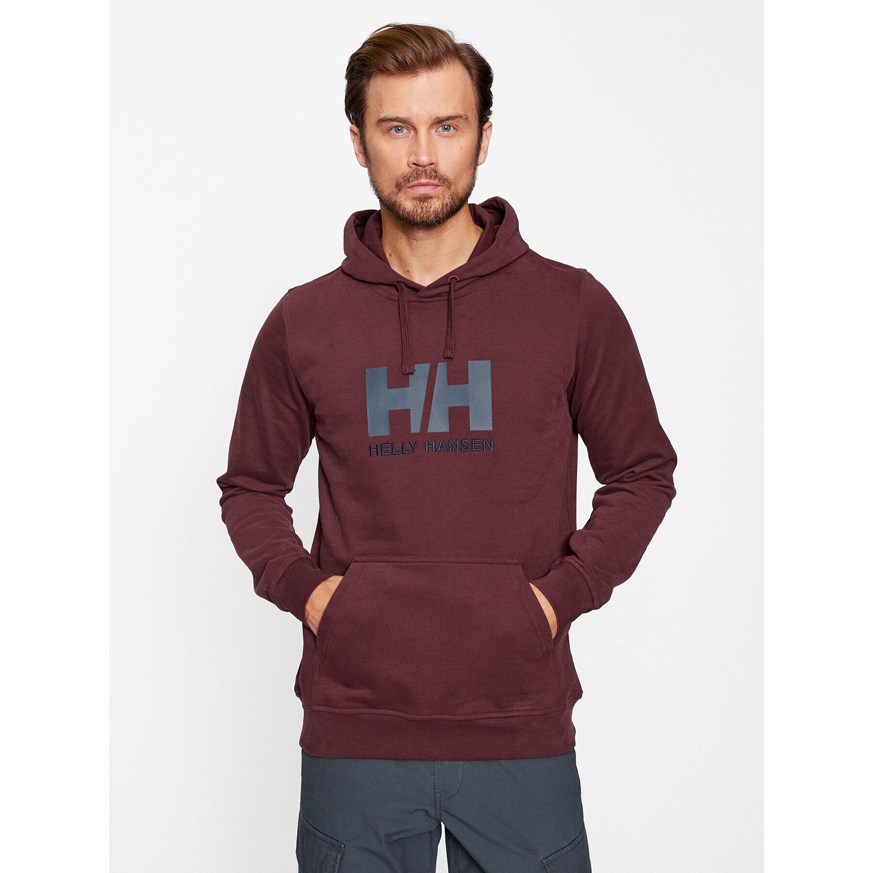 Helly Hansen Mikina Logo 33977 Bordó Regular Fit - Pepit.cz