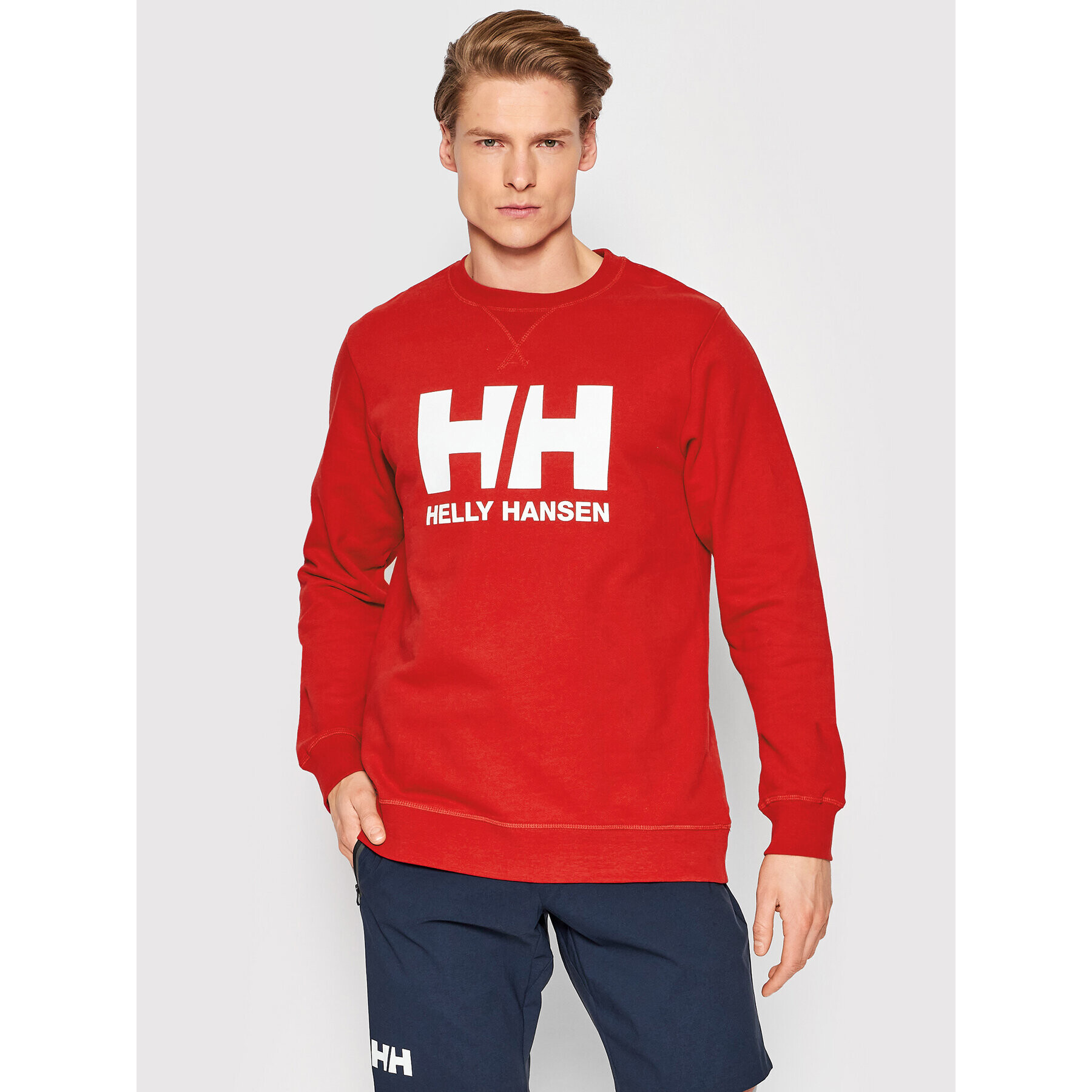 Helly Hansen Mikina Logo Crew 34000 Červená Regular Fit - Pepit.cz