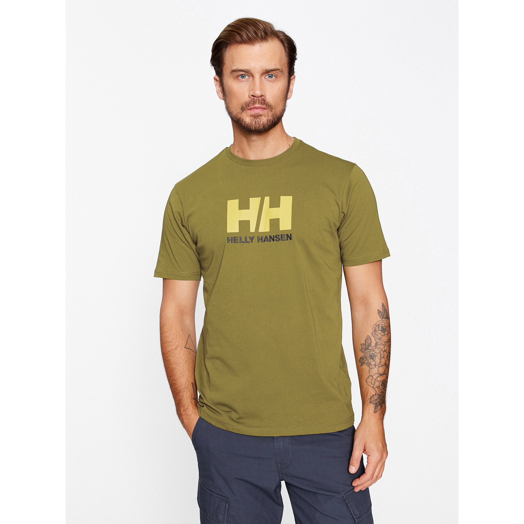 Helly Hansen T-Shirt Logo 33979 Zelená Regular Fit - Pepit.cz