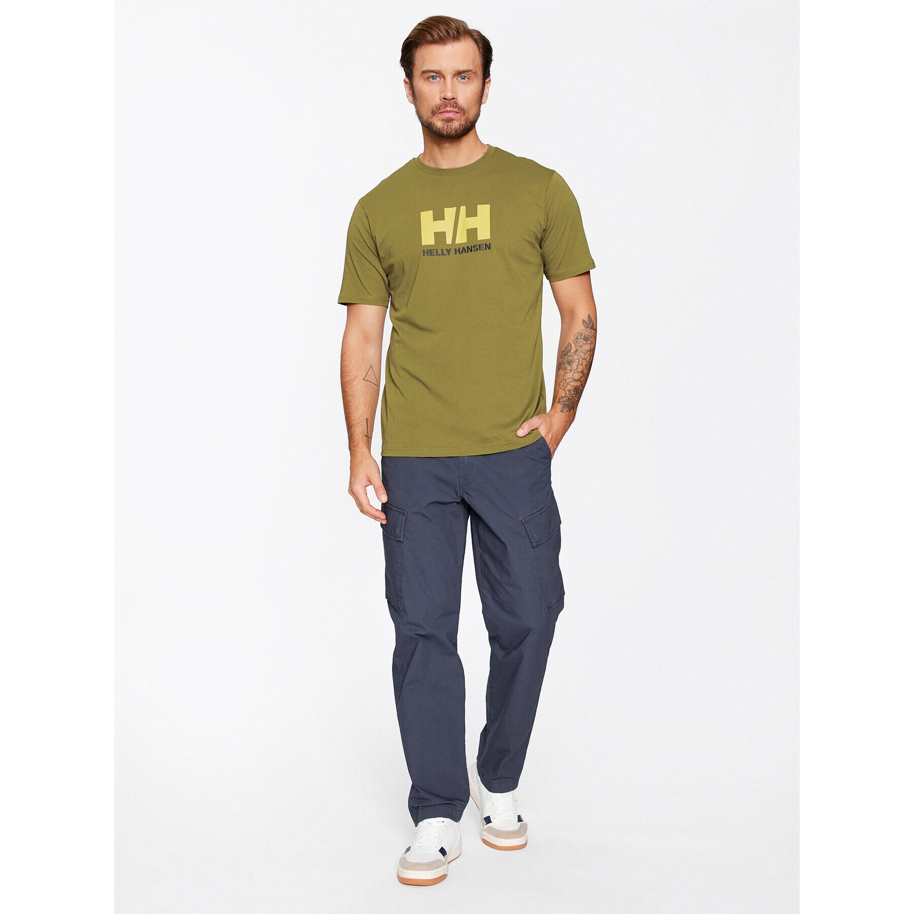 Helly Hansen T-Shirt Logo 33979 Zelená Regular Fit - Pepit.cz