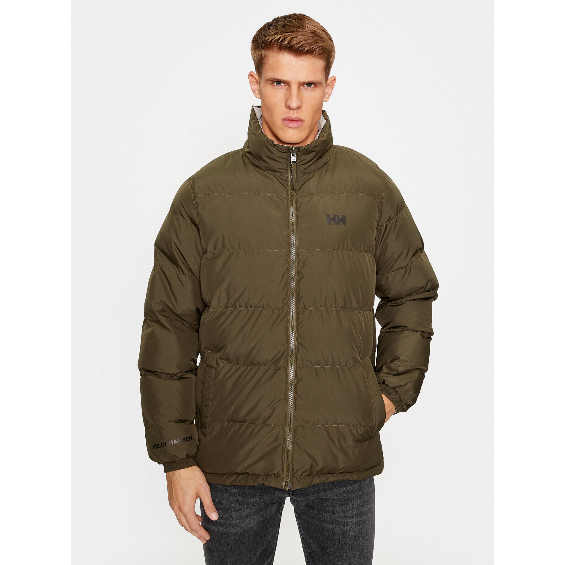 Helly Hansen Vatovaná bunda Yu 23 Reversible Puffer 54060 Khaki Regular Fit - Pepit.cz