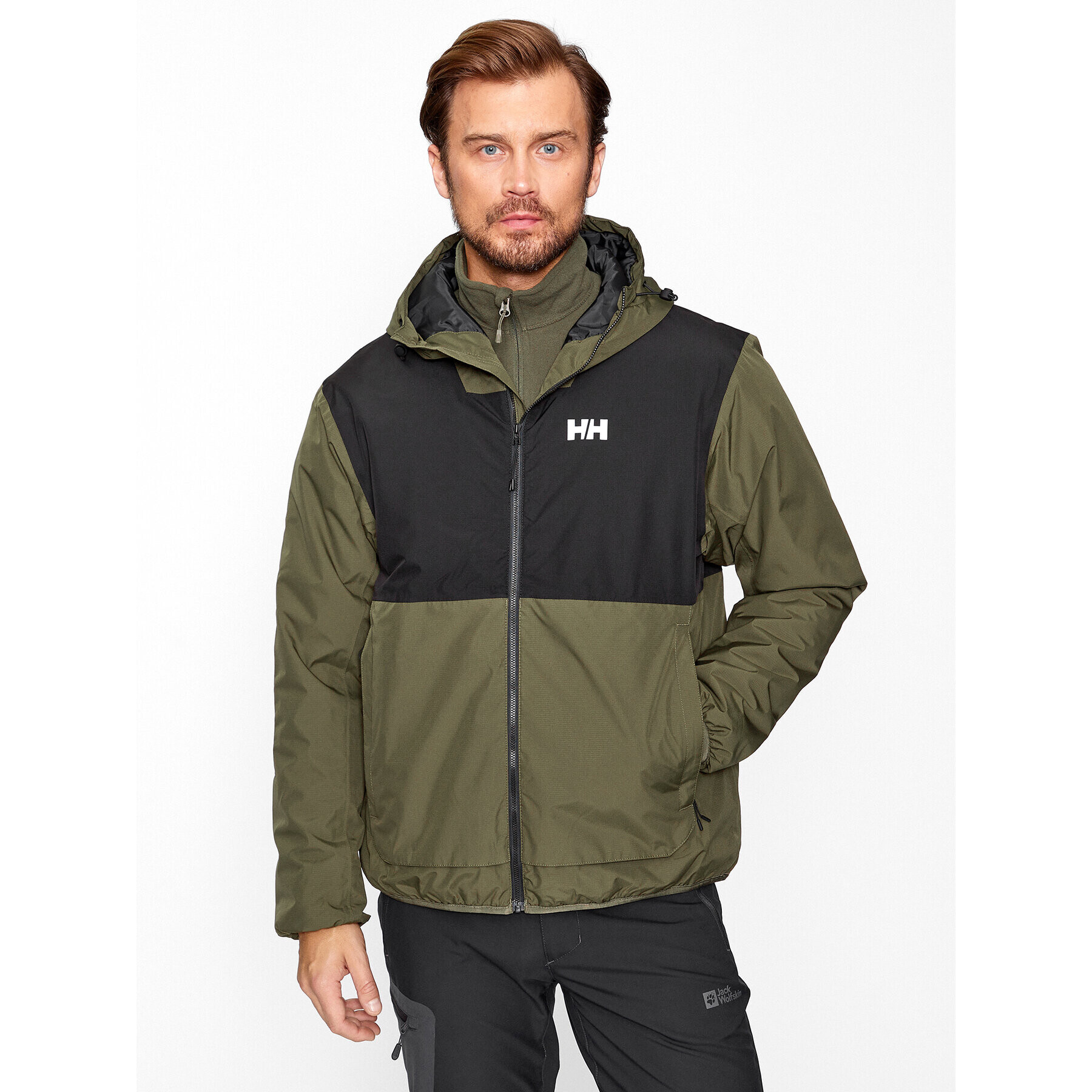 Helly Hansen Větrovka Ervik Ins 53983 Khaki Regular Fit - Pepit.cz