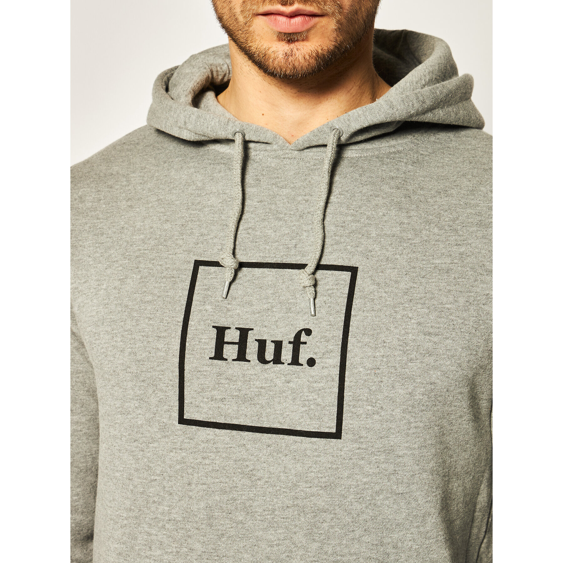 HUF Mikina Essentials Box Logo PF00098 Šedá Regular Fit - Pepit.cz