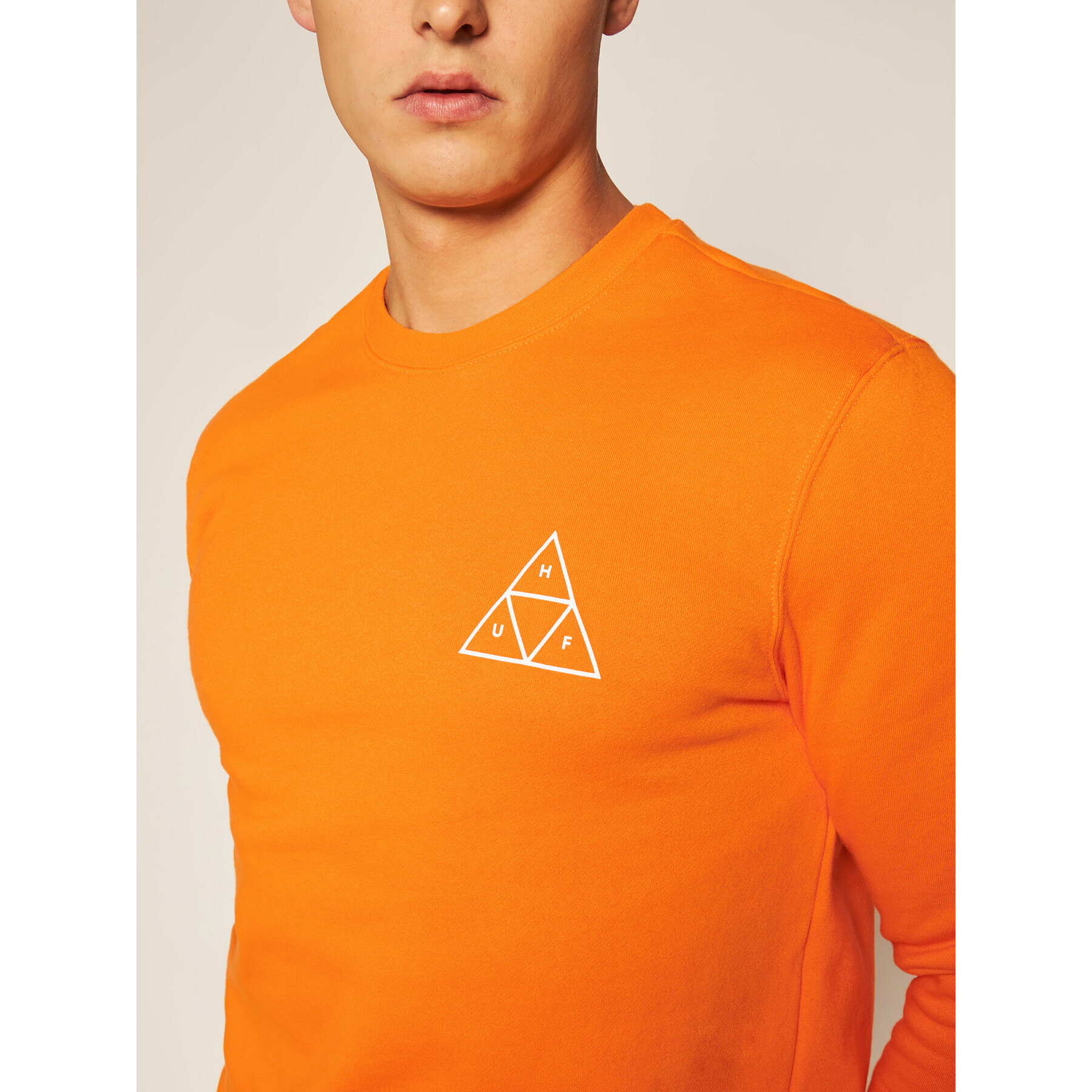 HUF Mikina Essentials PF00101 Oranžová Regular Fit - Pepit.cz