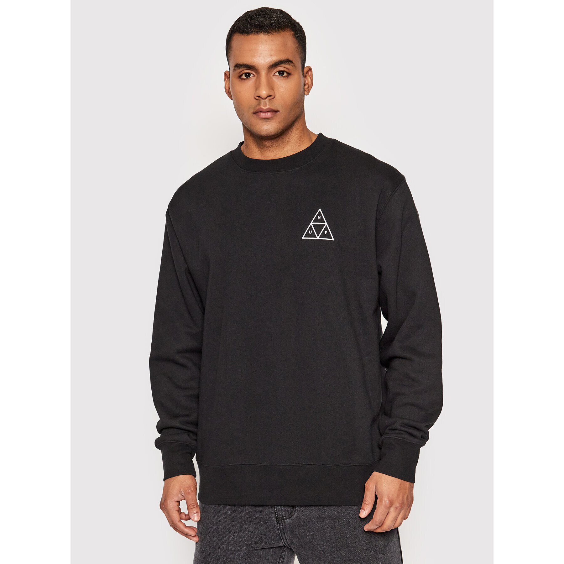 HUF Mikina Essentials Triple Triangle PF00492 Černá Regular Fit - Pepit.cz