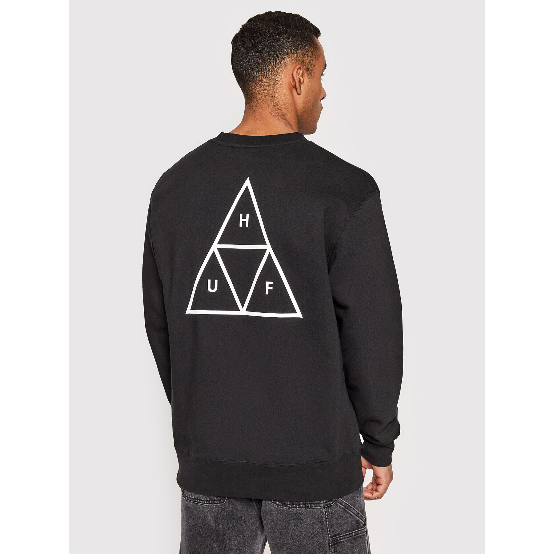 HUF Mikina Essentials Triple Triangle PF00492 Černá Regular Fit - Pepit.cz