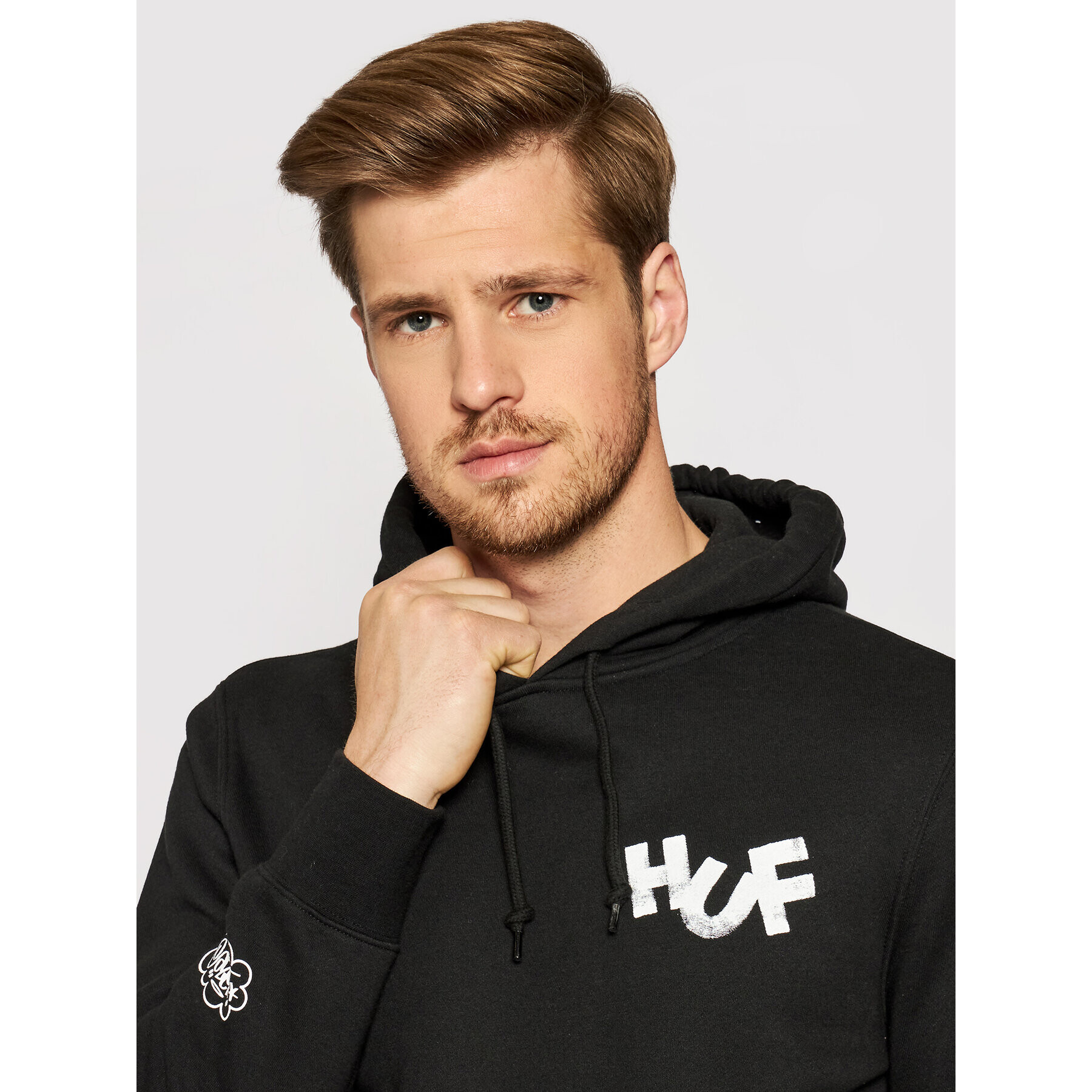 HUF Mikina HAZE Brush PF00369 Černá Regular Fit - Pepit.cz