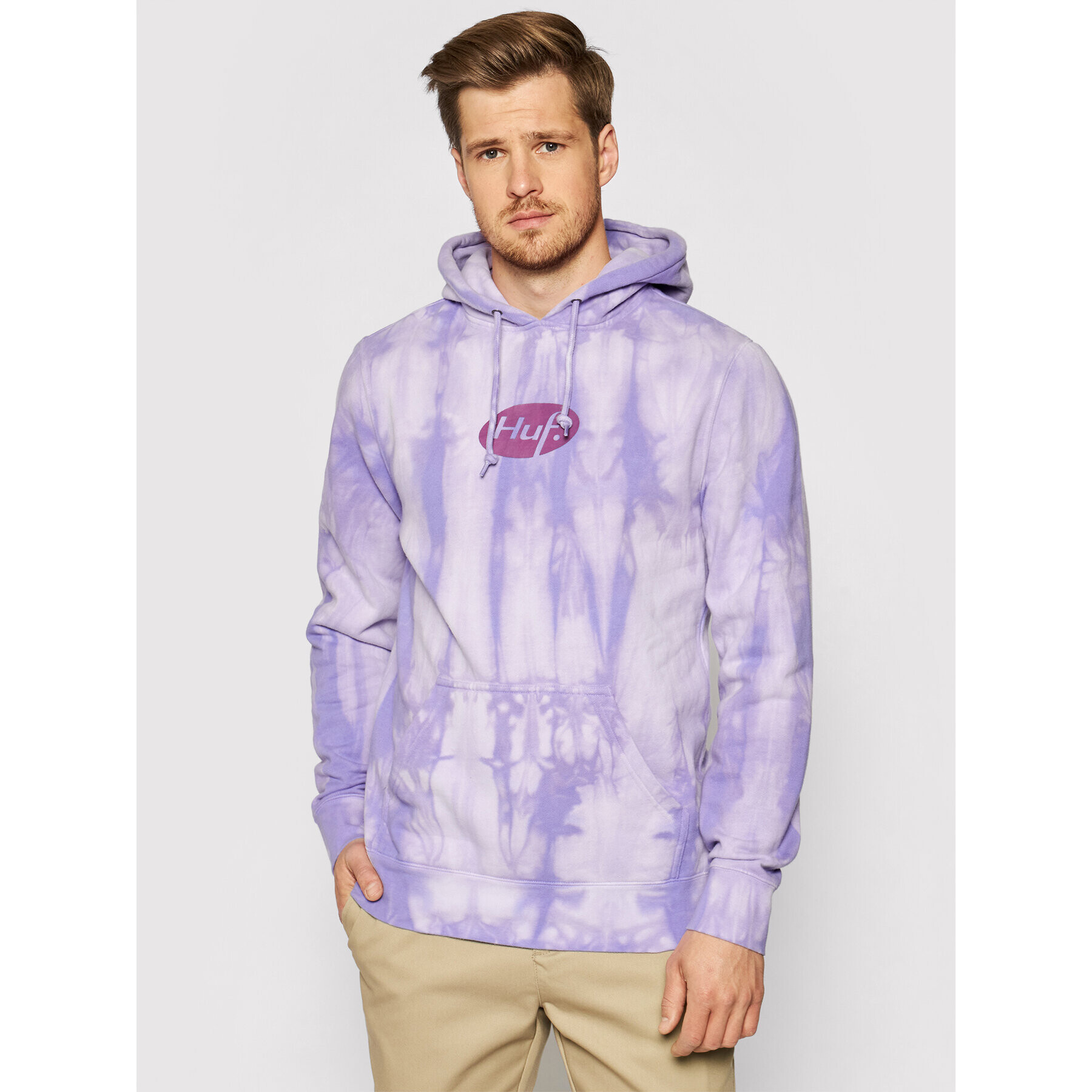 HUF Mikina Relax Tiedye PF00345 Fialová Regular Fit - Pepit.cz