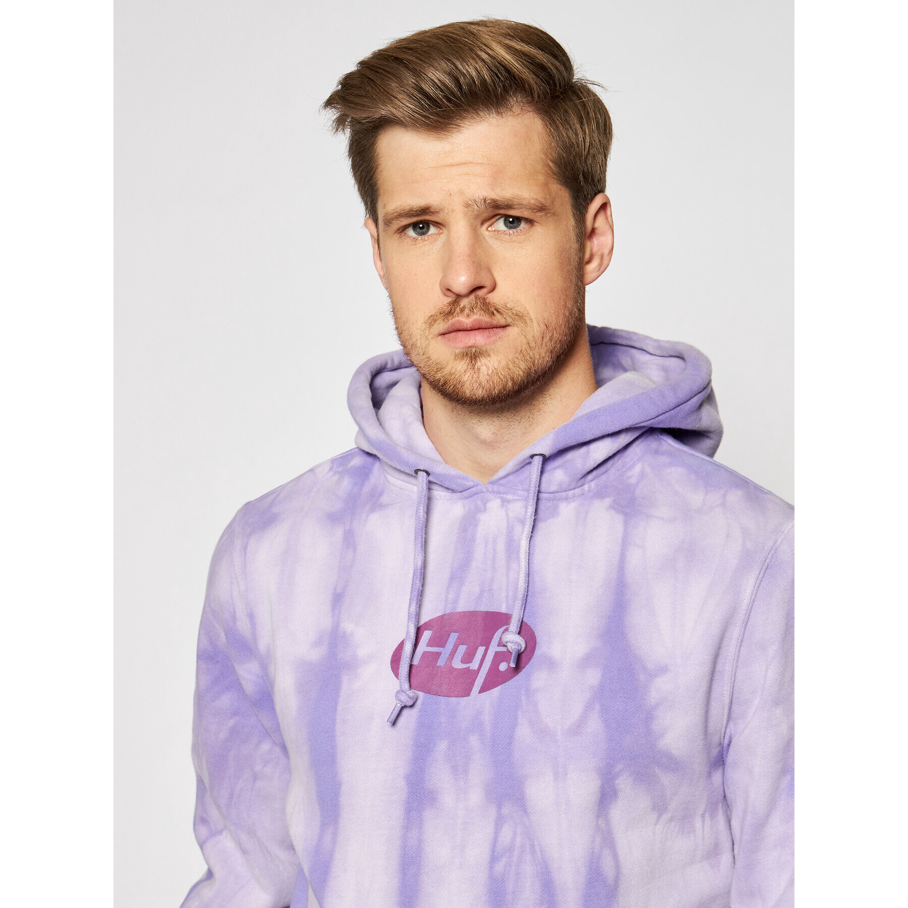 HUF Mikina Relax Tiedye PF00345 Fialová Regular Fit - Pepit.cz